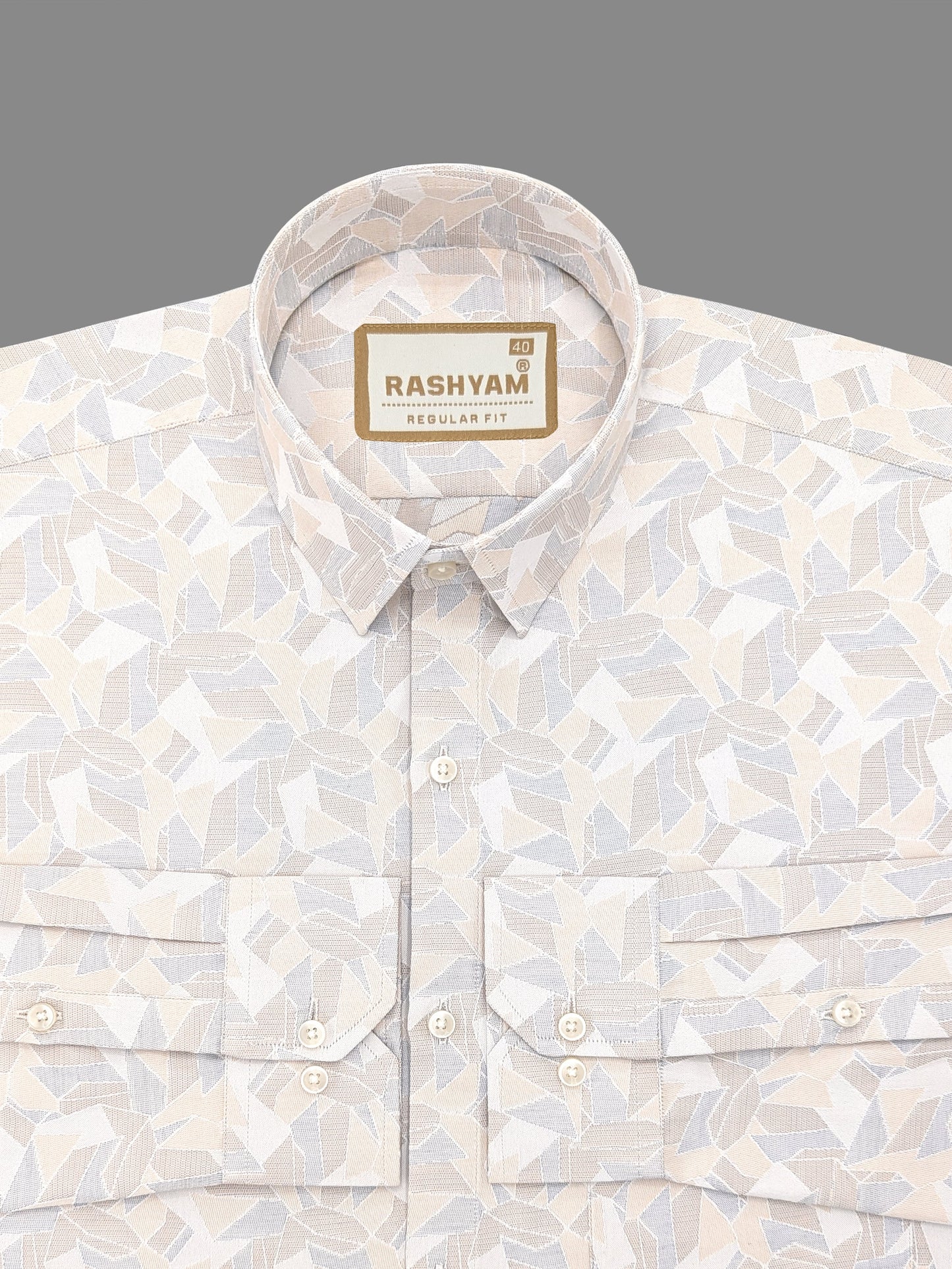 Zodiac Dusty Brown With Grey Premium Designer Cotton Shirt For Men