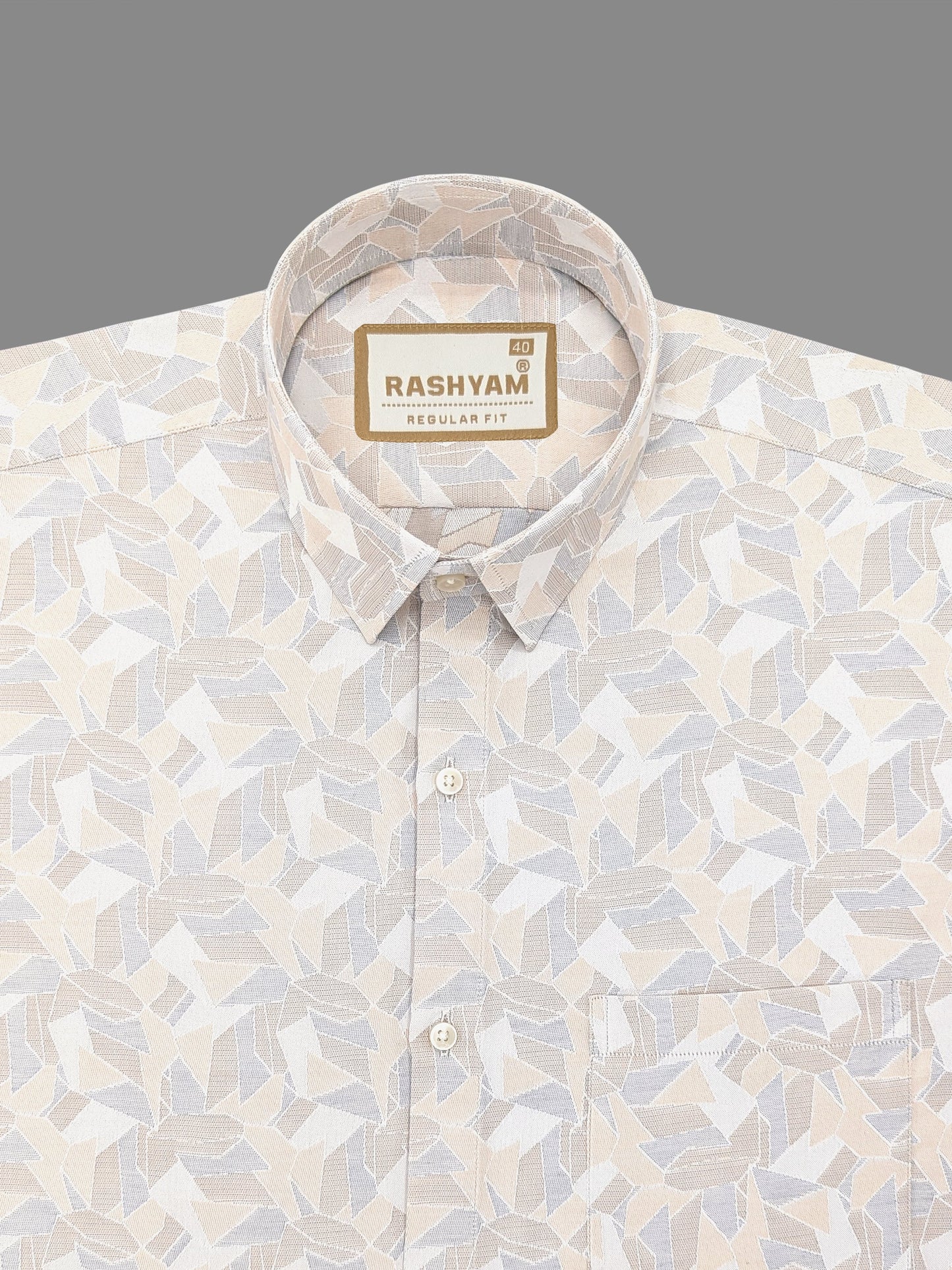 Zodiac Dusty Brown With Grey Premium Designer Cotton Shirt For Men