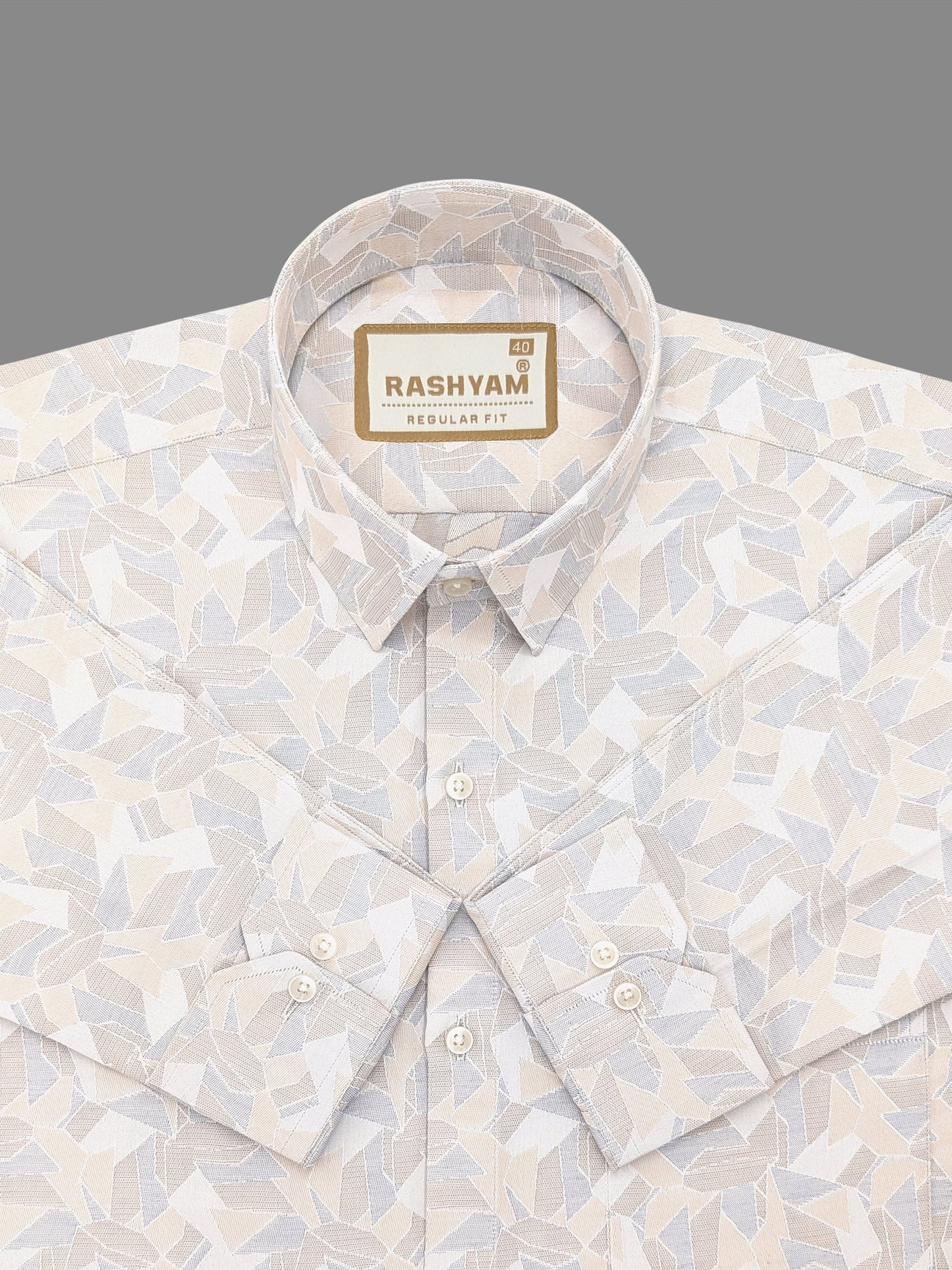 Zodiac Dusty Brown With Grey Premium Designer Cotton Shirt For Men