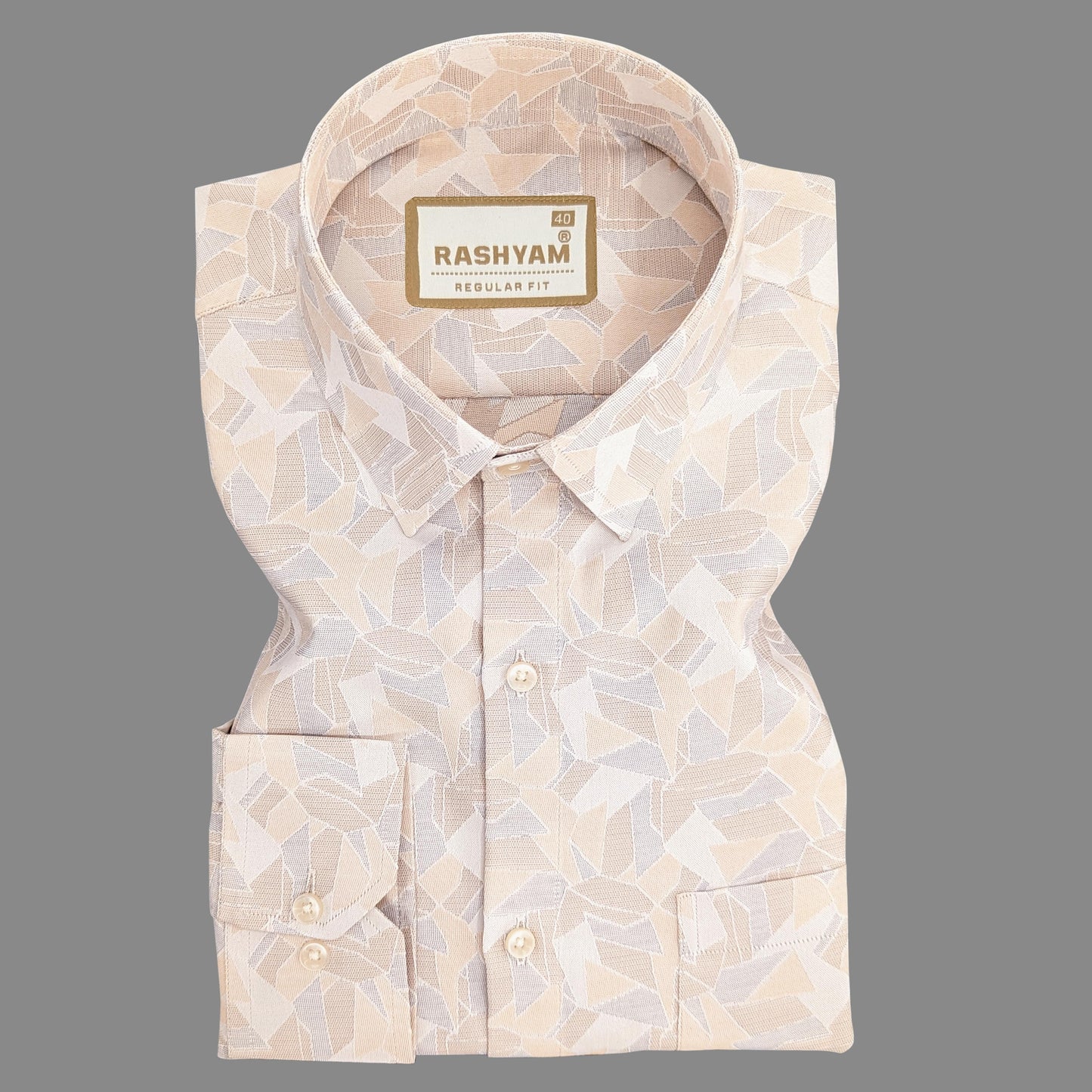 Zodiac Dusty Brown With Grey Premium Designer Cotton Shirt For Men