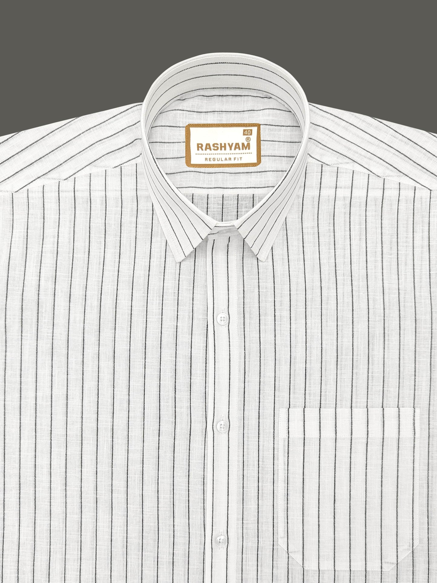 Arezzo Italian Premium Black Line On White Formal Shirt For Men