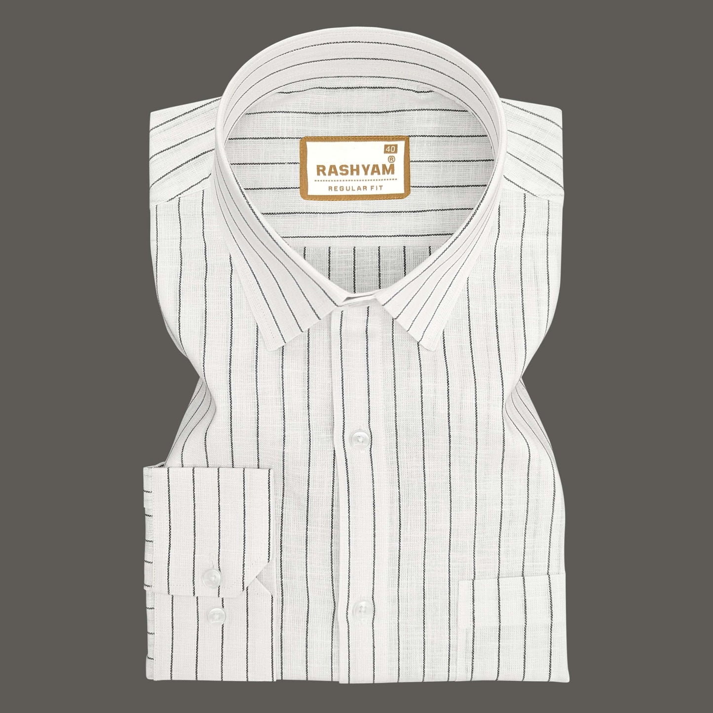 Arezzo Italian Premium Black Line On White Formal Shirt For Men