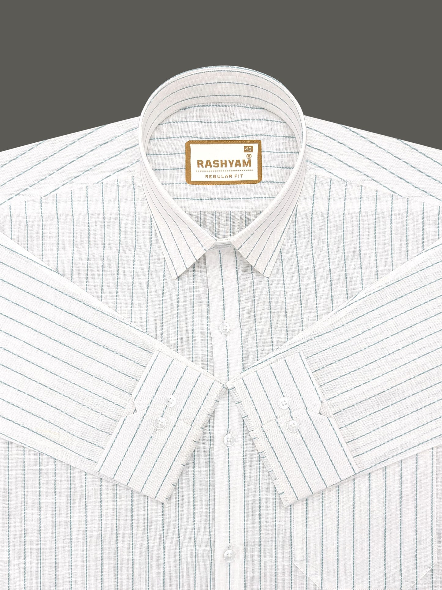 Arezzo Italian Premium Nile Blue Line On White Formal Shirt For Men