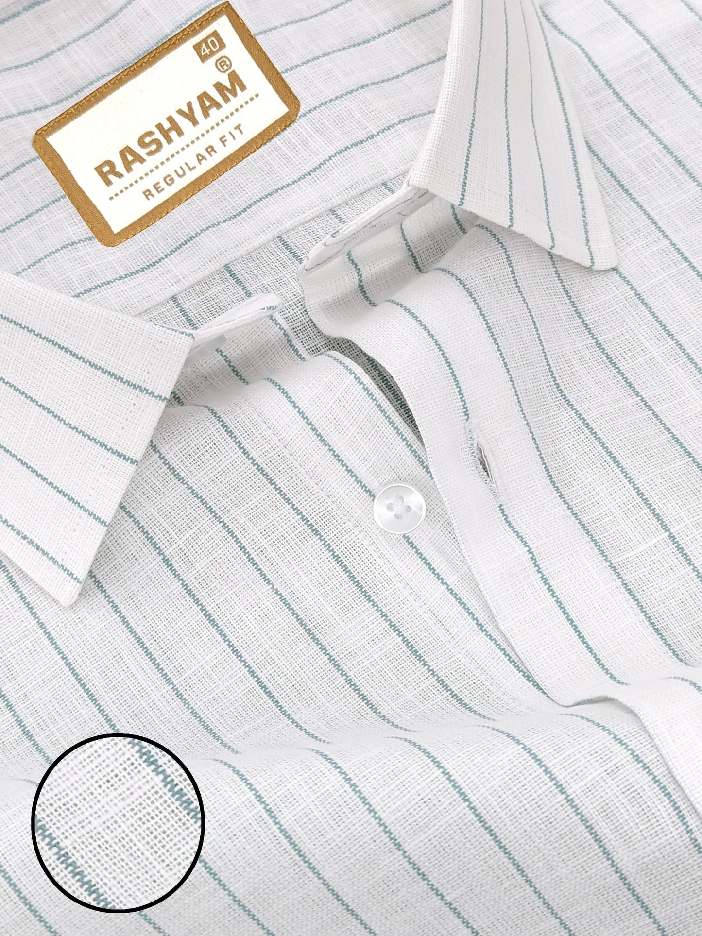 Arezzo Italian Premium Nile Blue Line On White Formal Shirt For Men