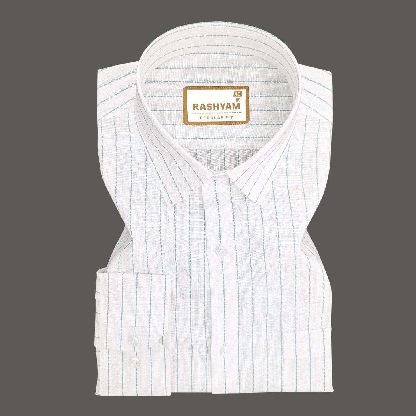 Arezzo Italian Premium Nile Blue Line On White Formal Shirt For Men