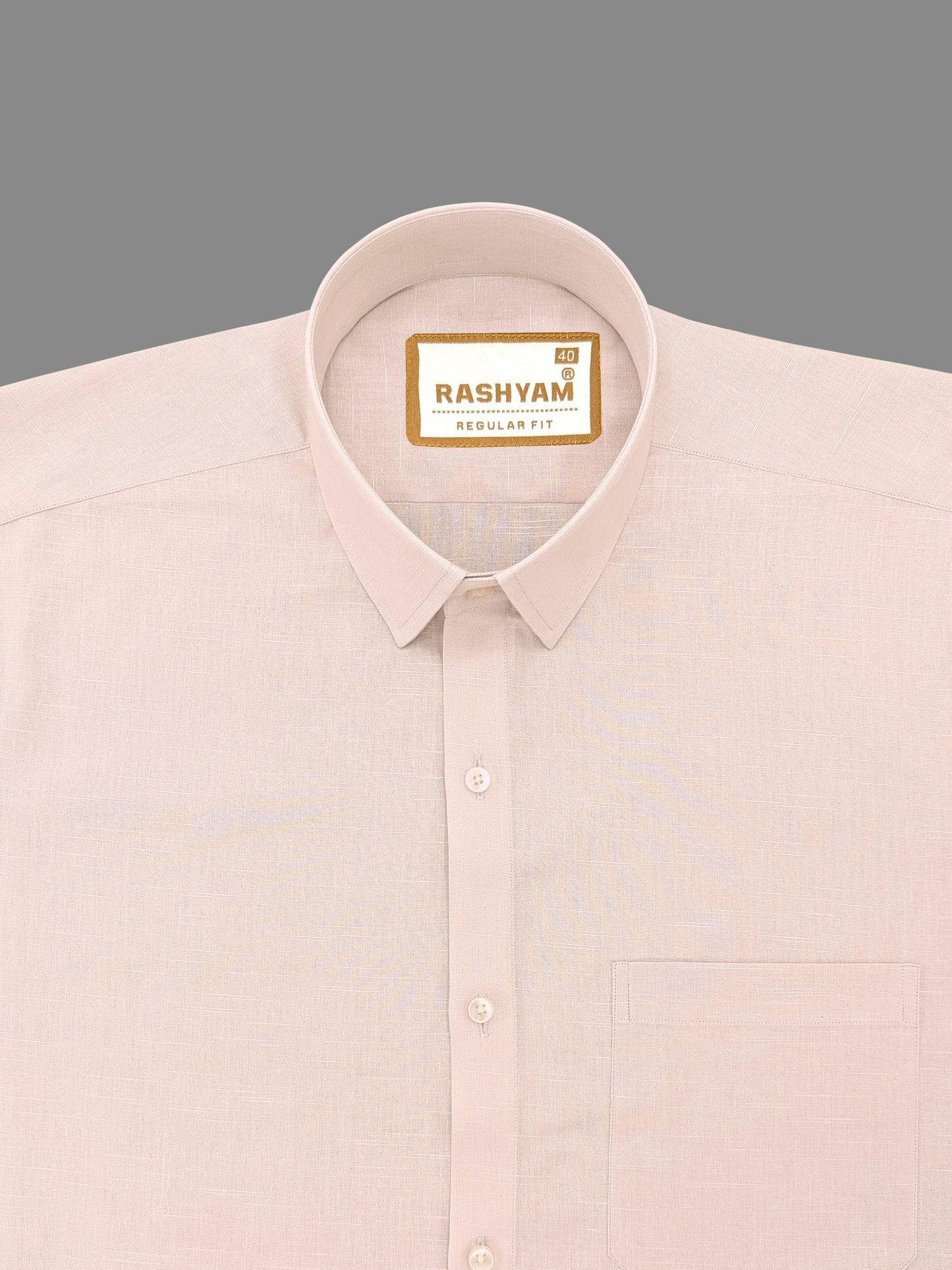 Pinkish Grey Premium Linen Formal Shirt For men