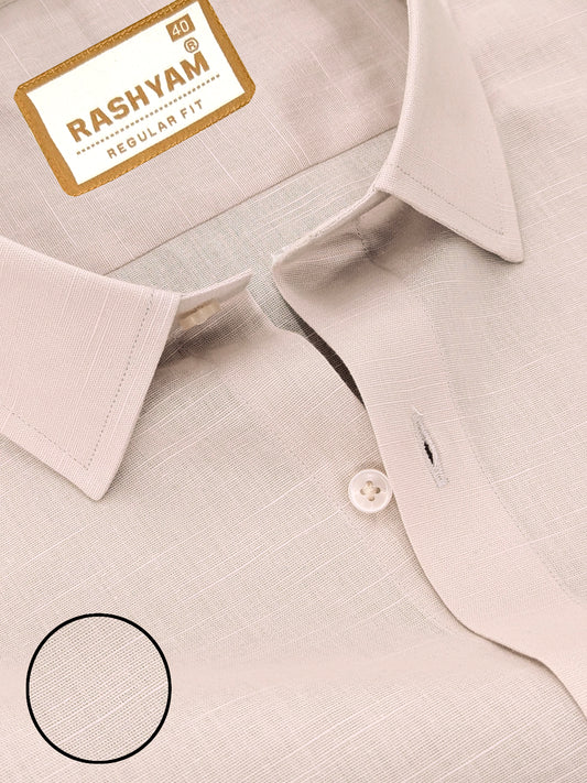 Pinkish Grey Premium Linen Formal Shirt For men