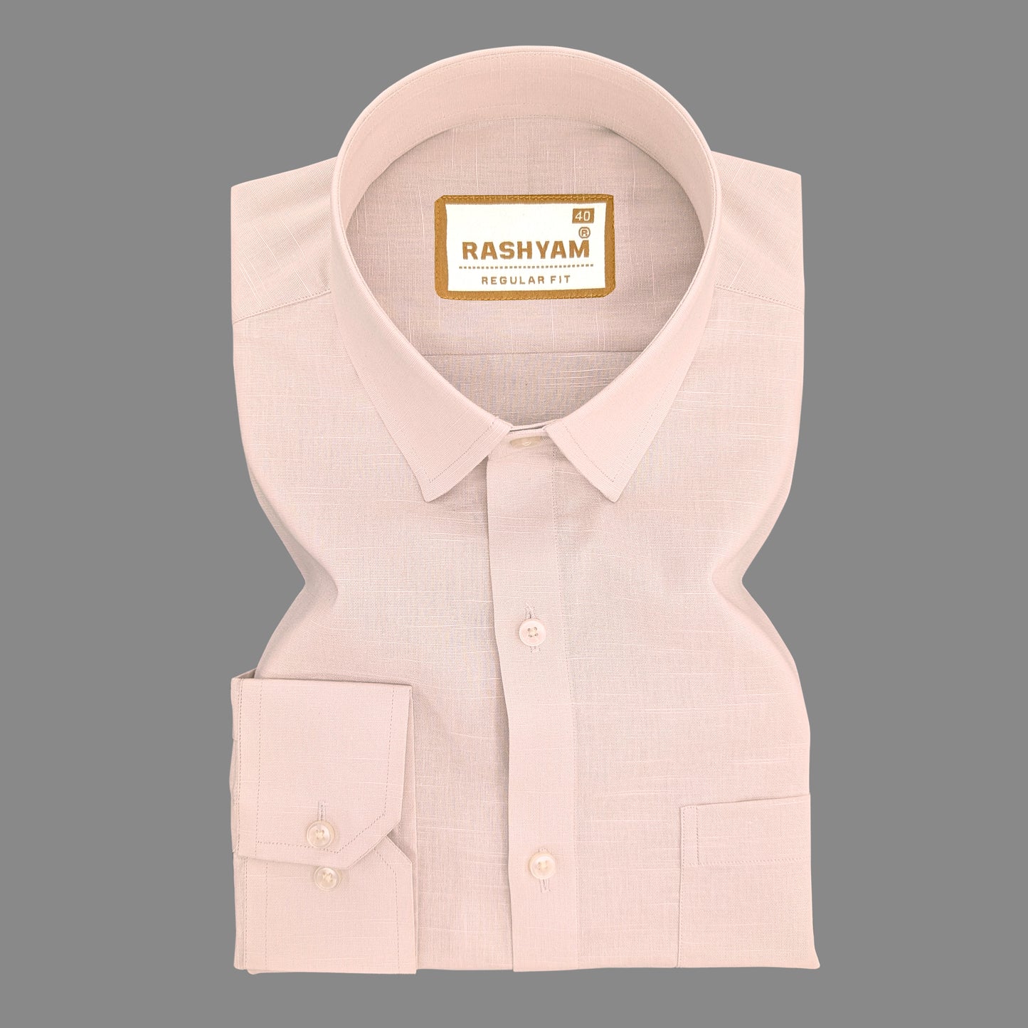 Pinkish Grey Premium Linen Formal Shirt For men