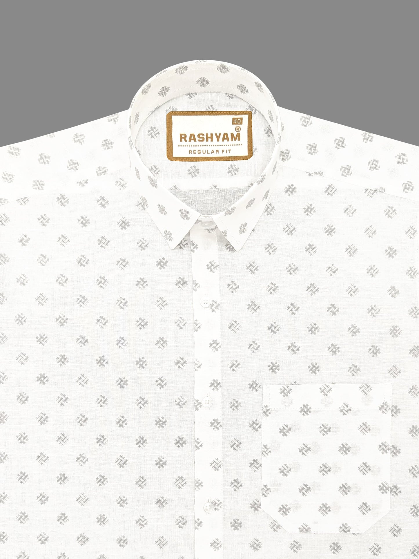 Arezzo Italian Premium Linen Cross Motif On White Designer Shirt For Men