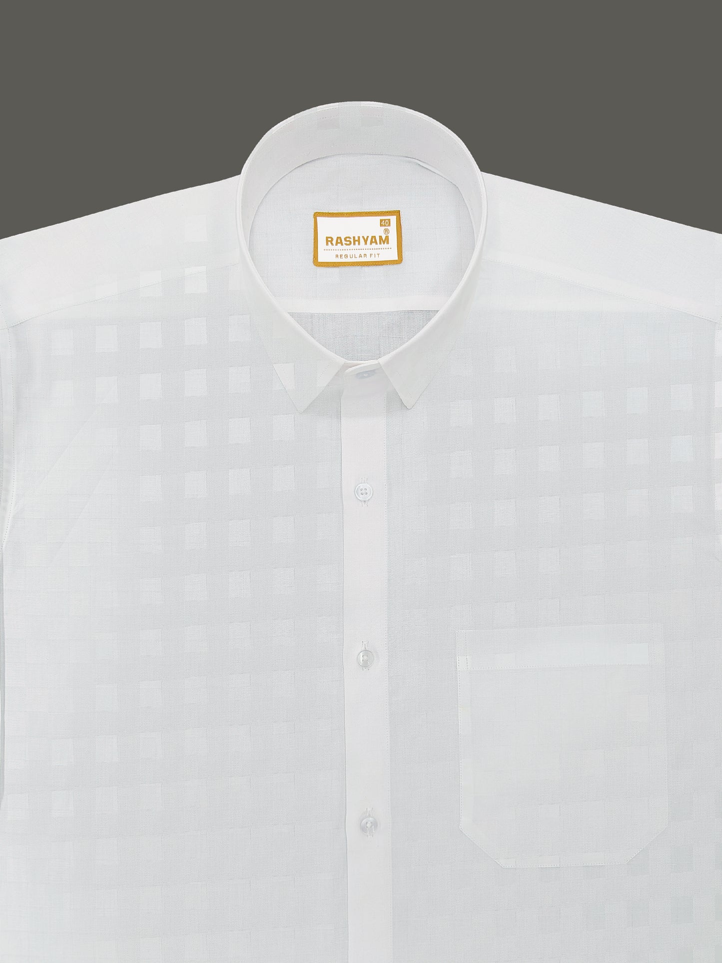 Lanciano Luxury Cotton Designer Box On White Formal Shirt For Men