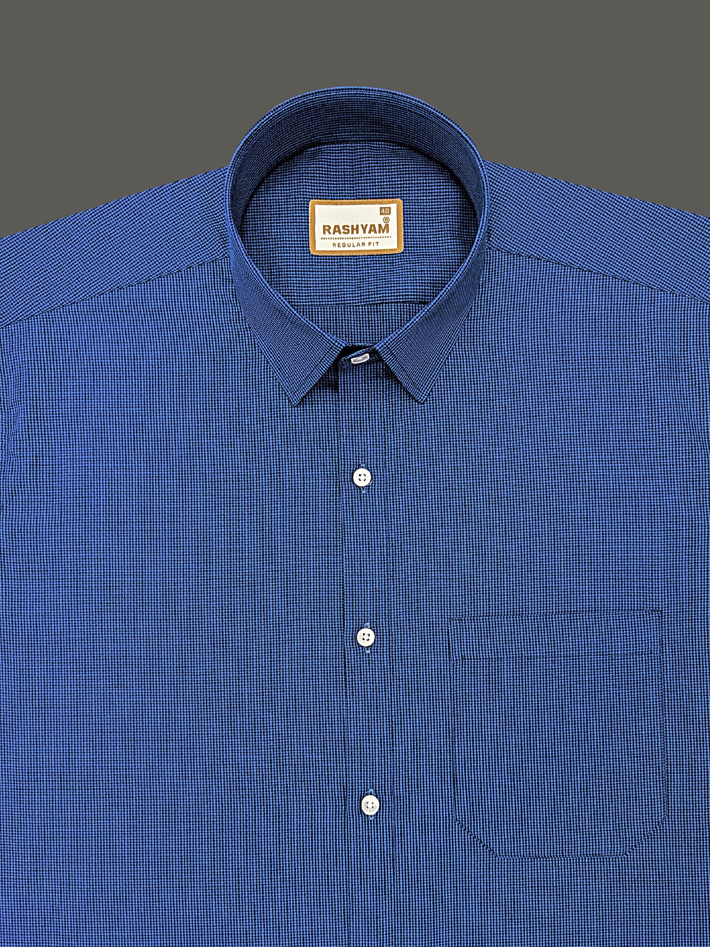 Crotone Kashmir Blue Premium 100% Cotton Formal Shirt For Men