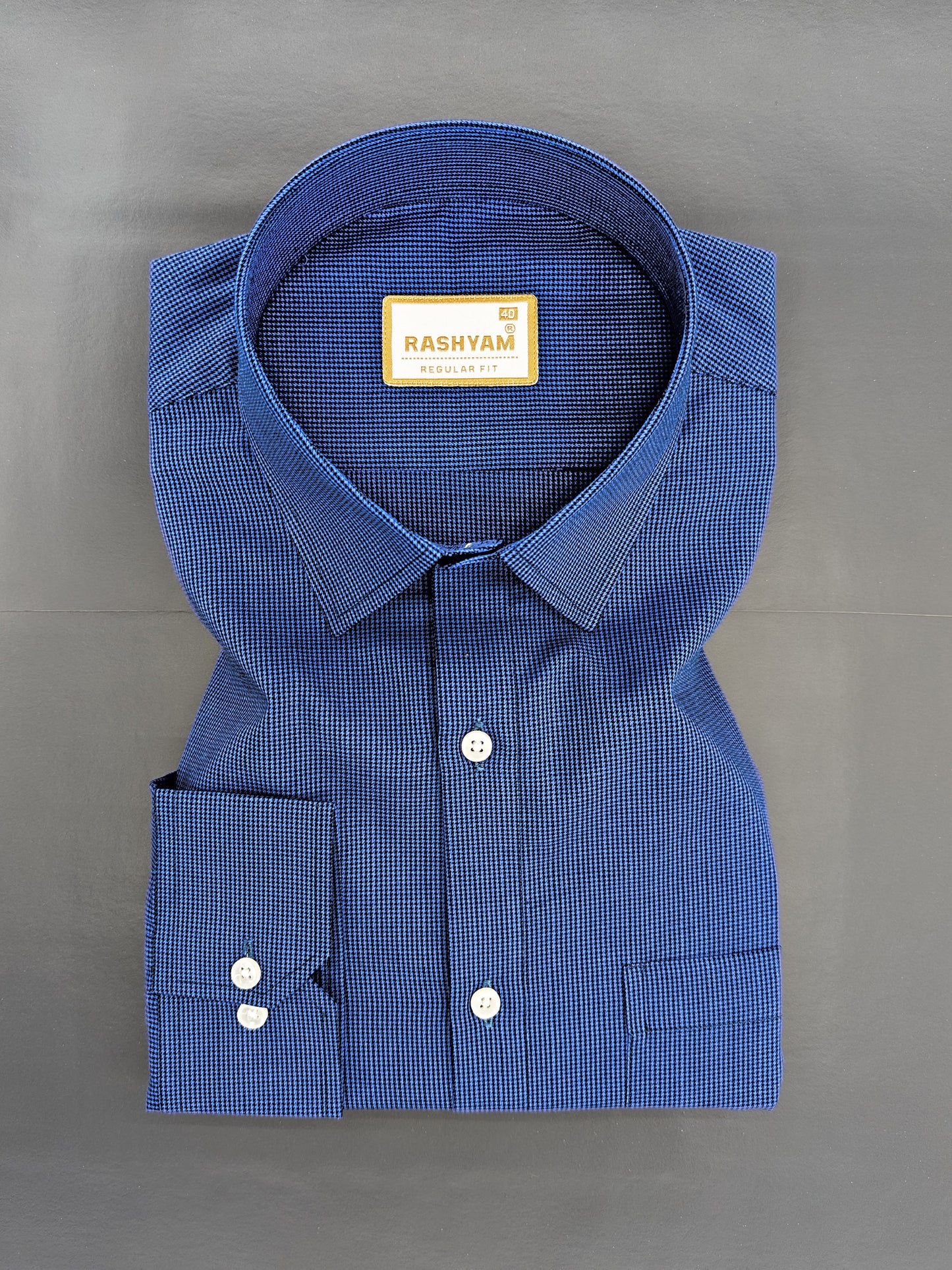 Crotone Kashmir Blue Premium 100% Cotton Formal Shirt For Men