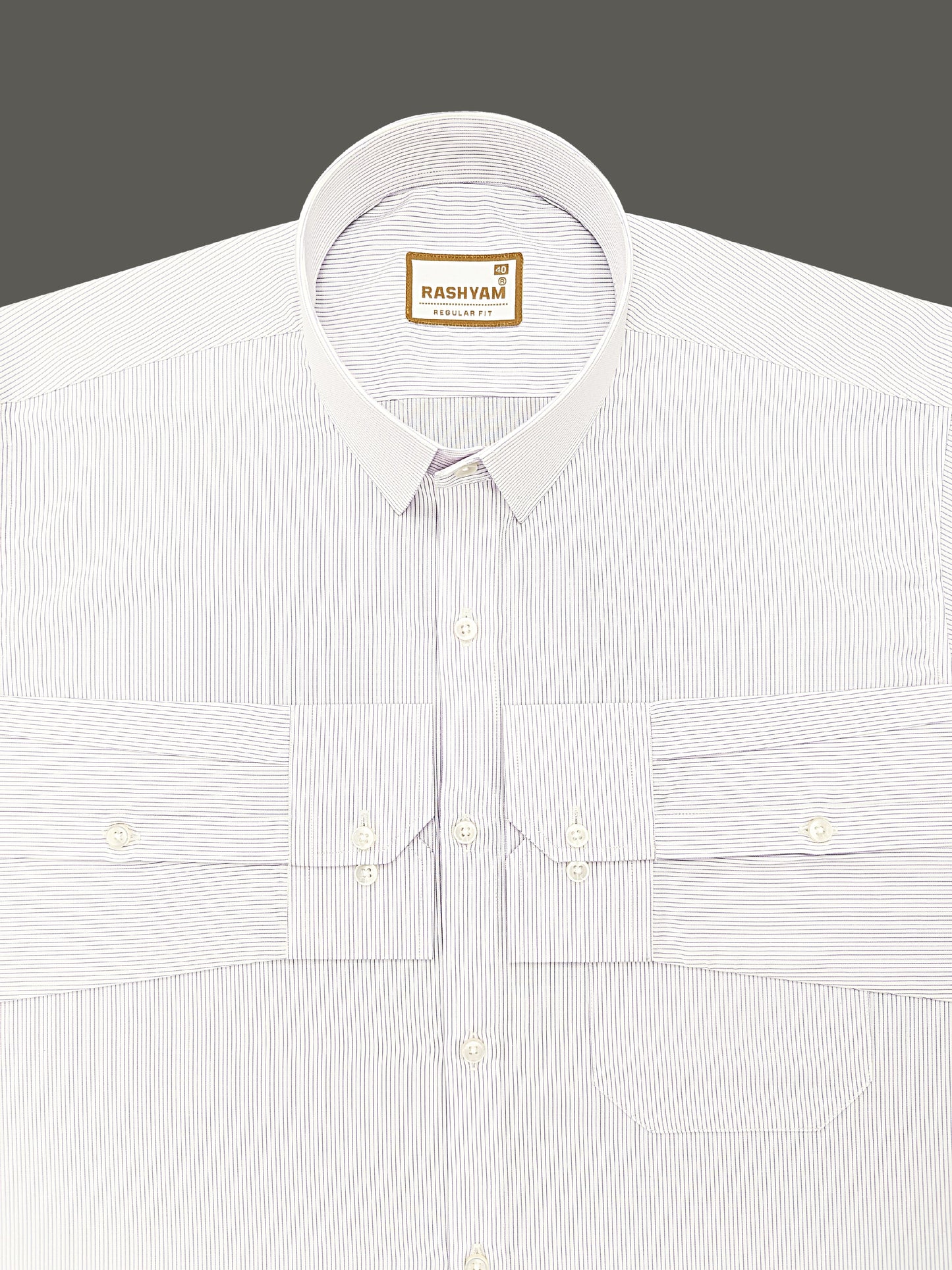 Crotone Premium Purple Line One White Formal Shirt For Men
