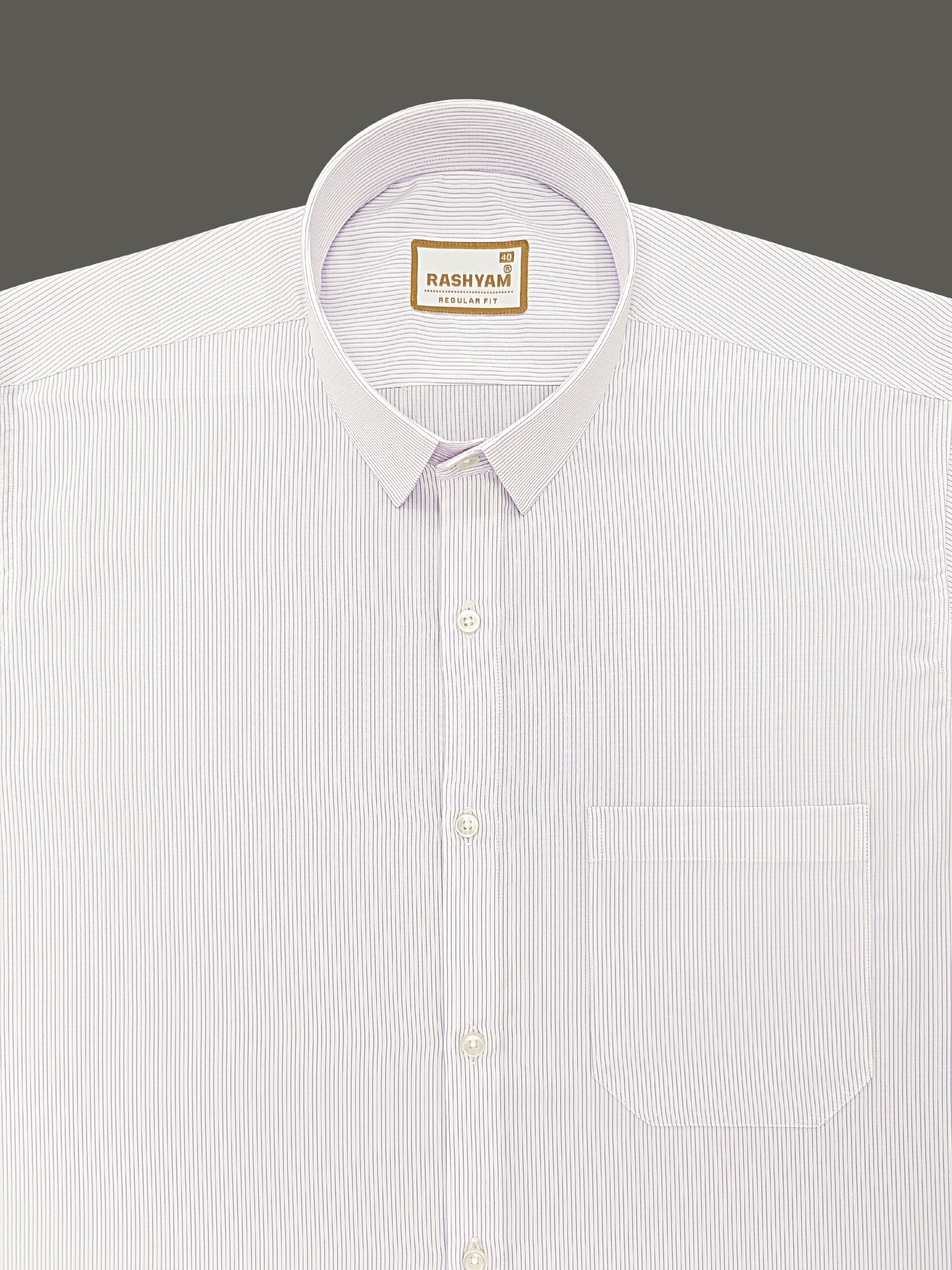 Crotone Premium Purple Line One White Formal Shirt For Men