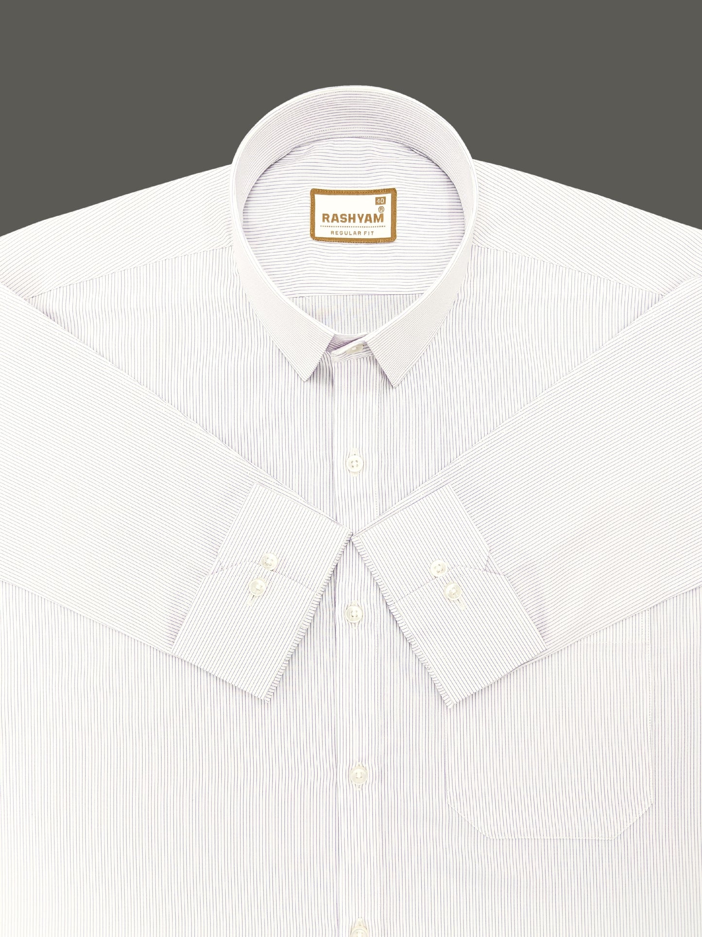 Crotone Premium Purple Line One White Formal Shirt For Men