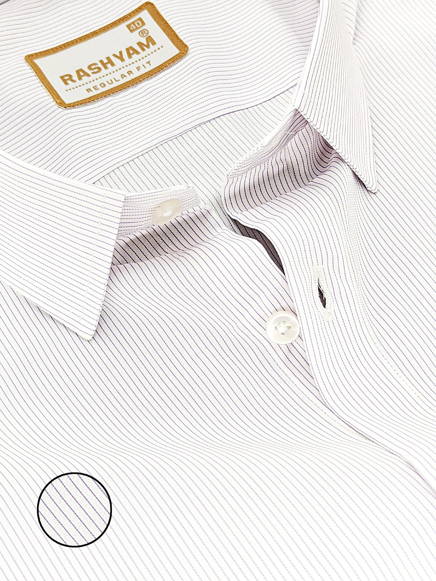 Crotone Premium Purple Line One White Formal Shirt For Men