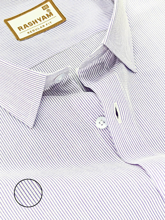 Crotone Premium  Purplish Broad Line Formal Shirt For Men