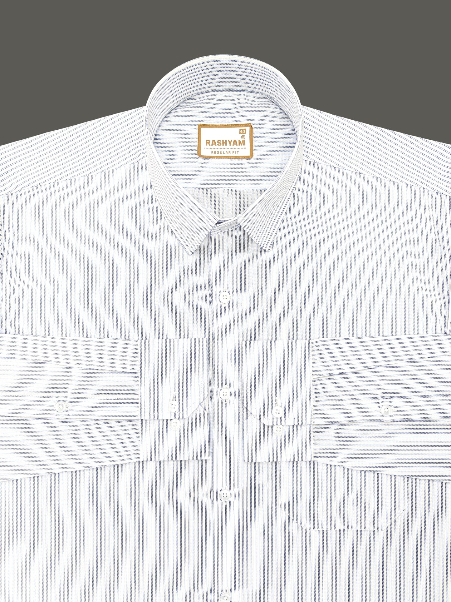 Crotone Premium Blue Double Dotted Line Formal Shirt For Men