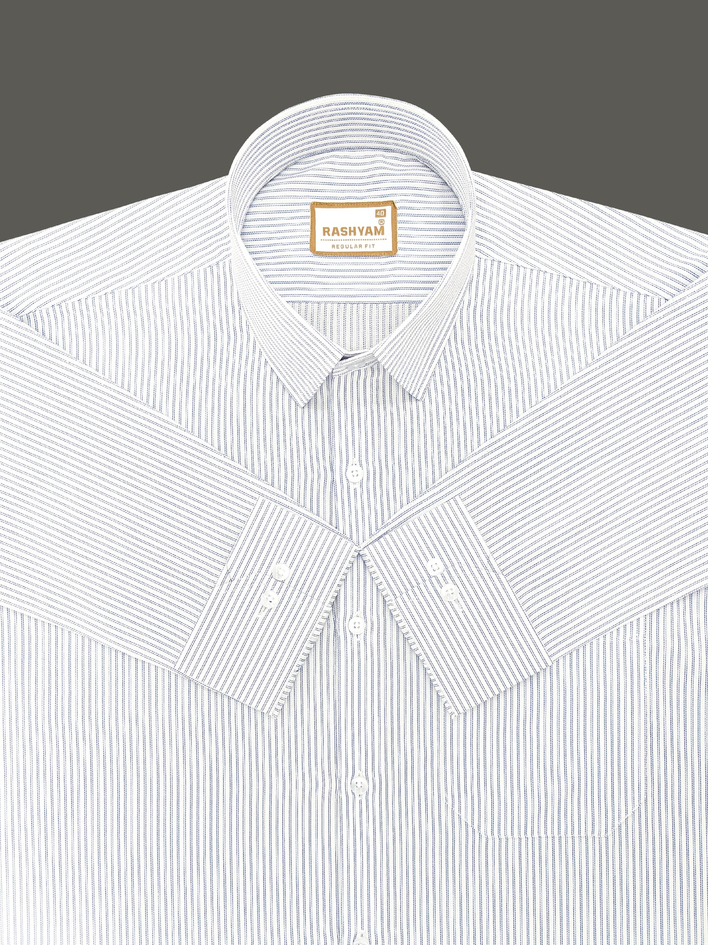 Crotone Premium Blue Double Dotted Line Formal Shirt For Men
