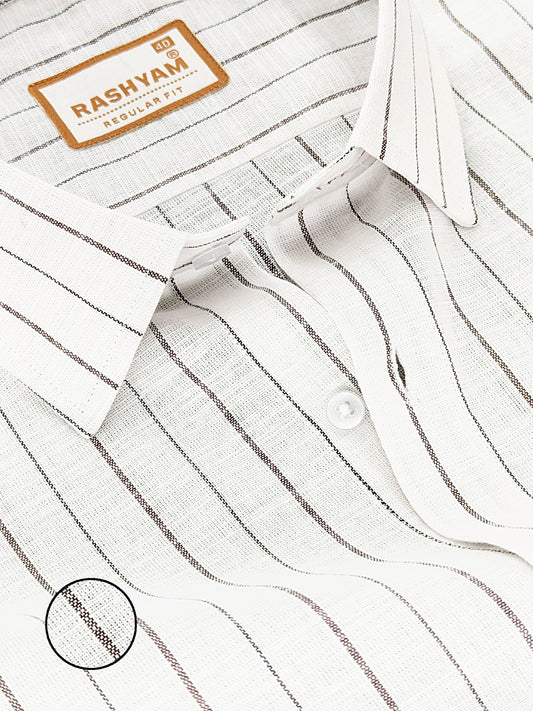Arezzo Italian Premium Linen Dark Coffee Line Formal Shirt For Men