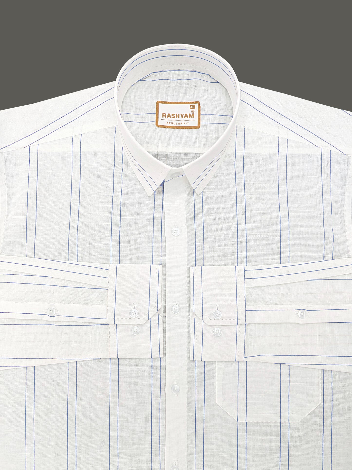 Venosa Italian Linen Double Navy Line Formal Shirt For men
