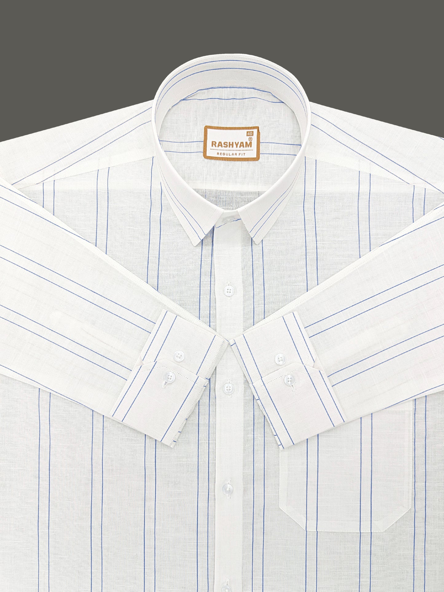 Venosa Italian Linen Double Navy Line Formal Shirt For men