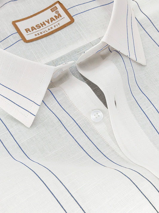 Venosa Italian Linen Double Navy Line Formal Shirt For men