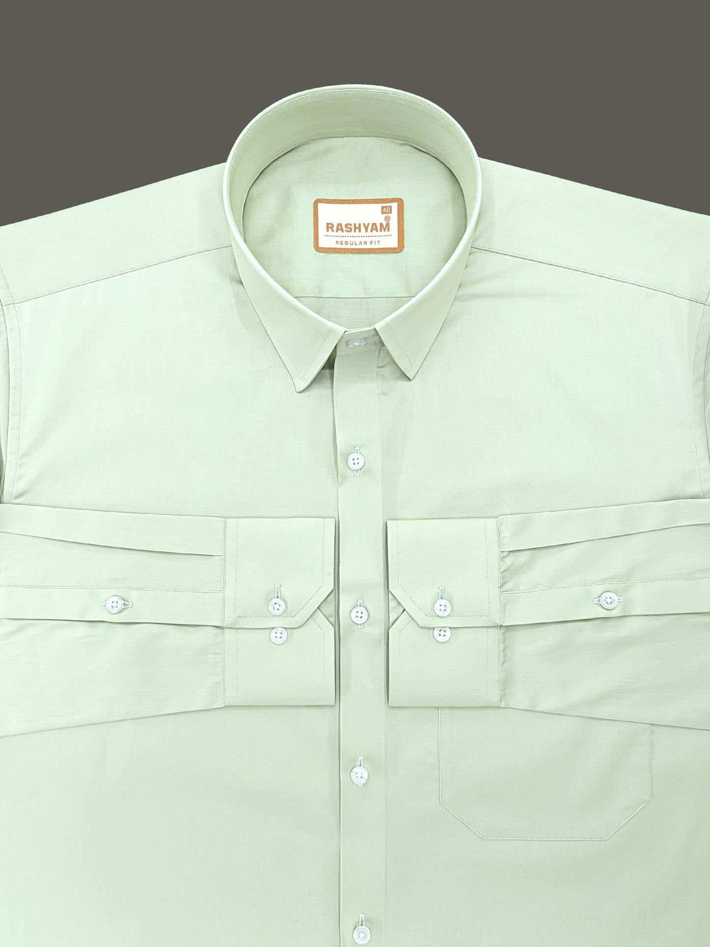 Avellino Luxurious Coriander Green Super Soft Cotton Shirt For Men