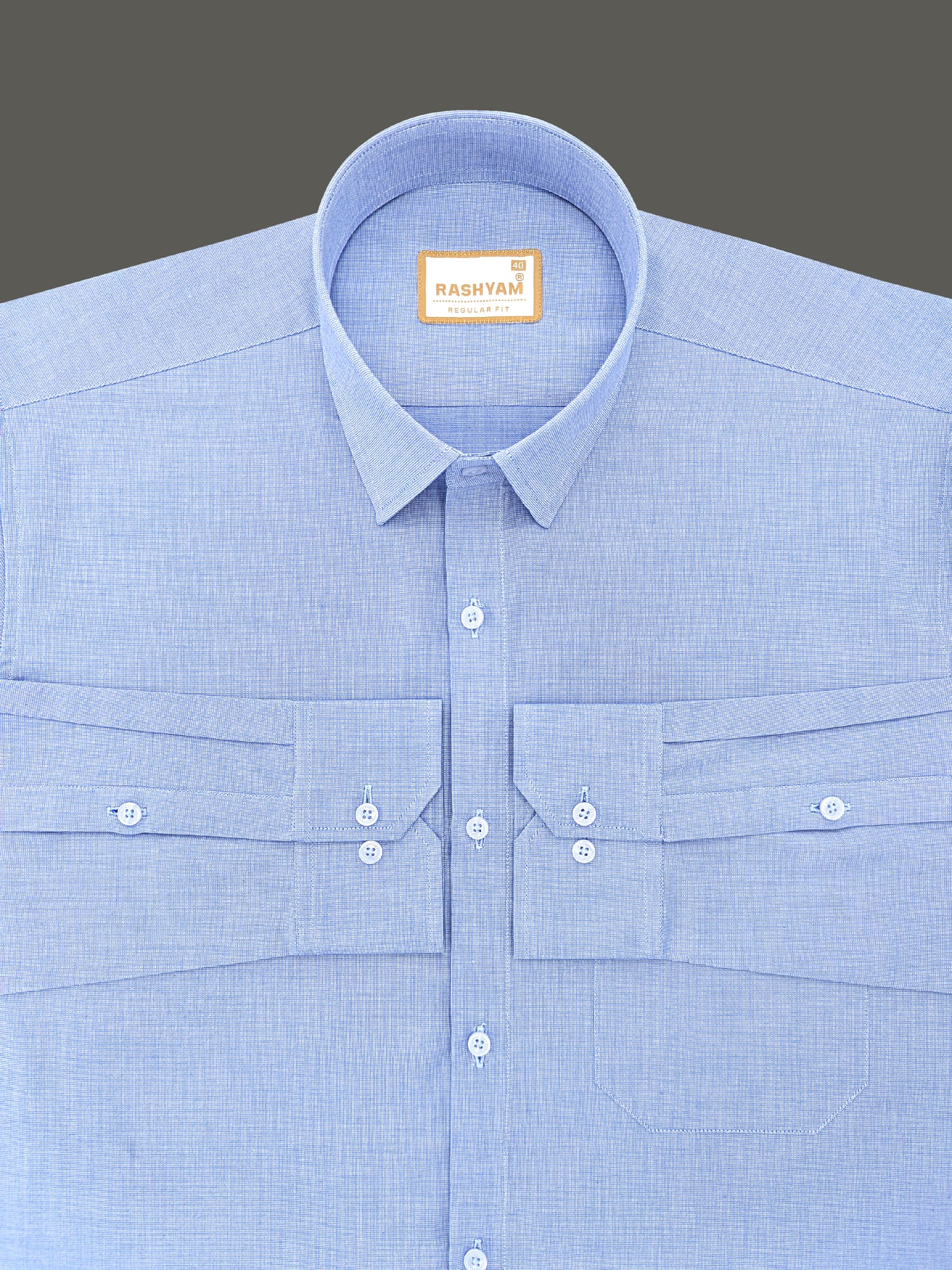 Merlino French Blue Luxury Giza Cotton Formal Shirt For Men
