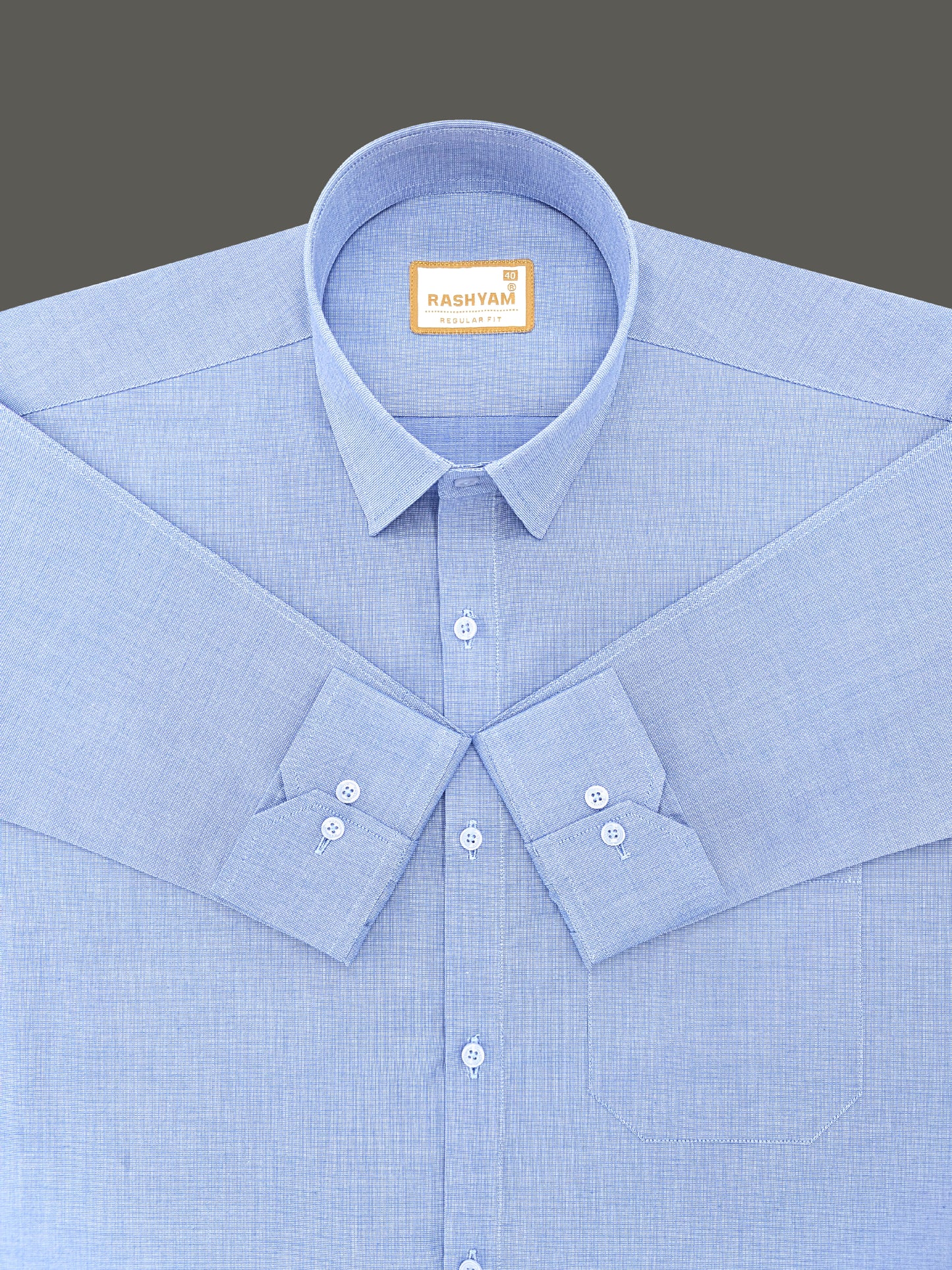 Merlino French Blue Luxury Giza Cotton Formal Shirt For Men