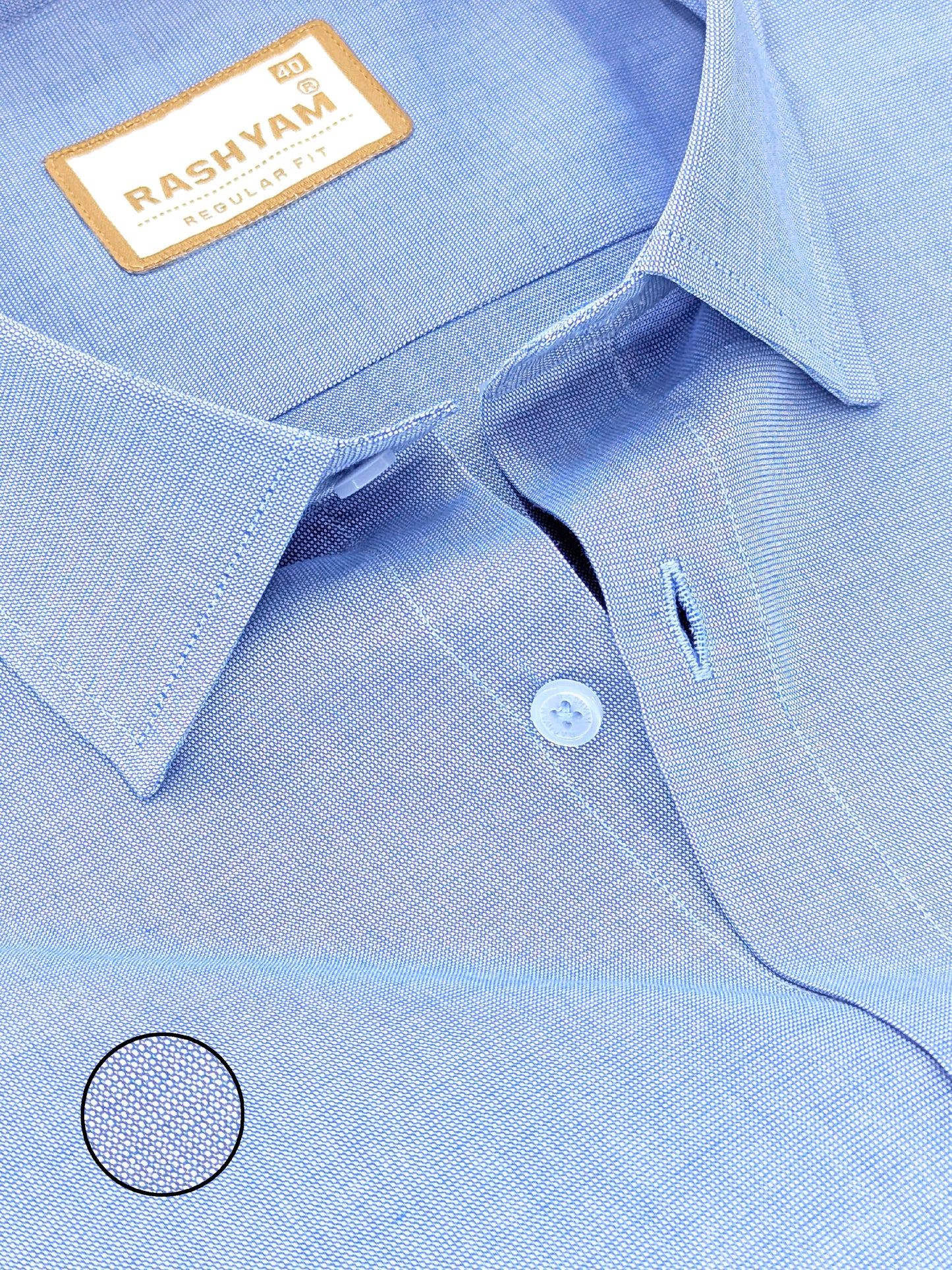 Merlino French Blue Luxury Giza Cotton Formal Shirt For Men