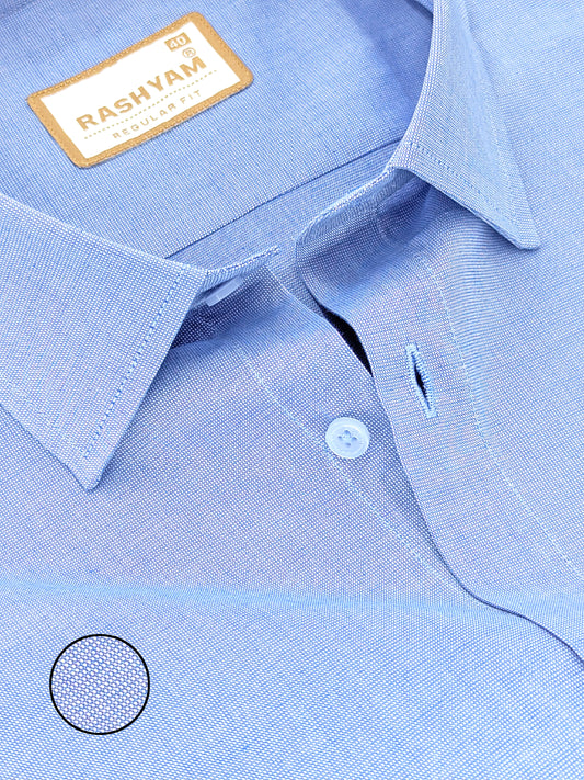 Merlino French Blue Luxury Giza Cotton Formal Shirt For Men
