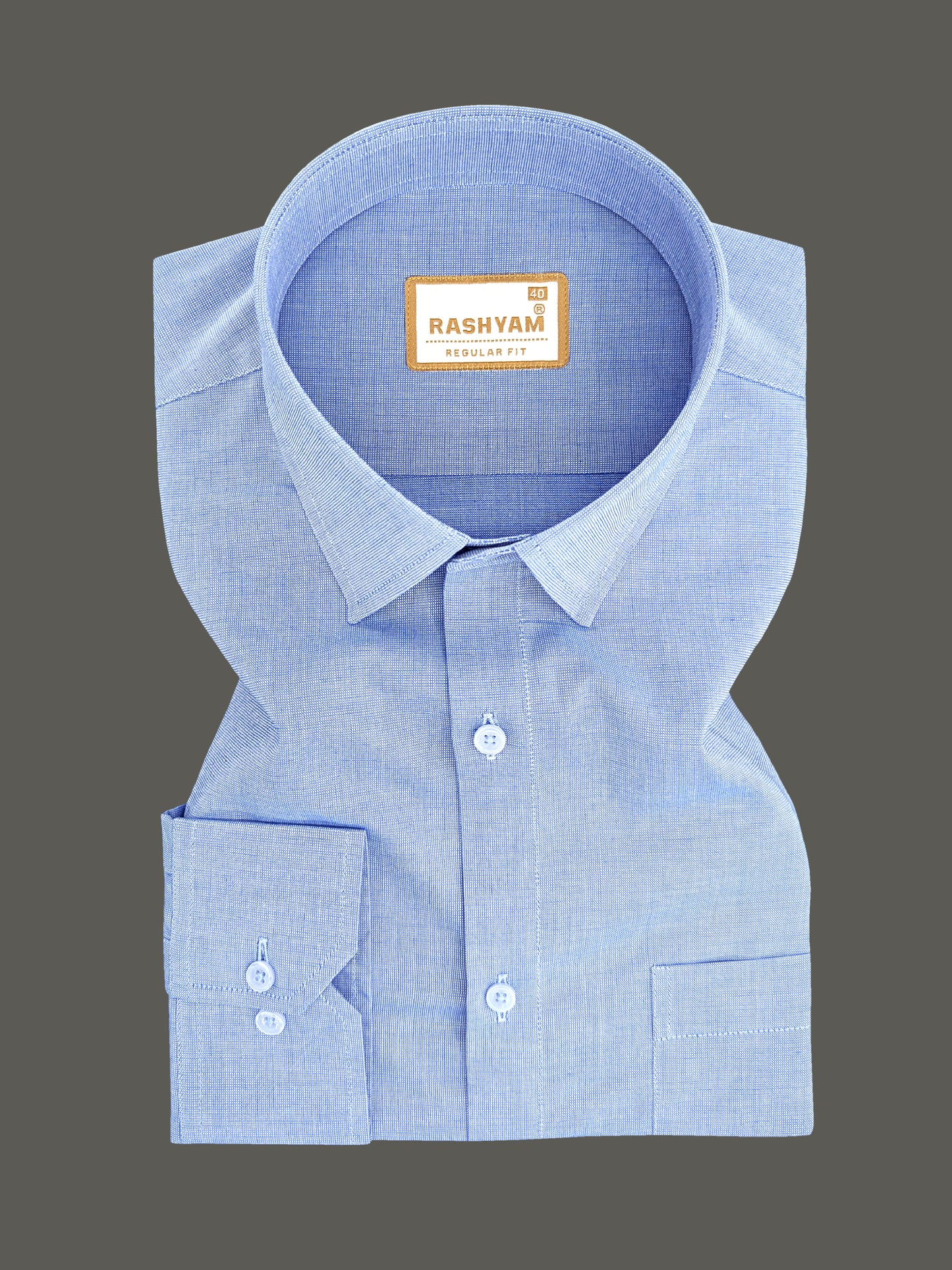 Merlino French Blue Luxury Giza Cotton Formal Shirt For Men