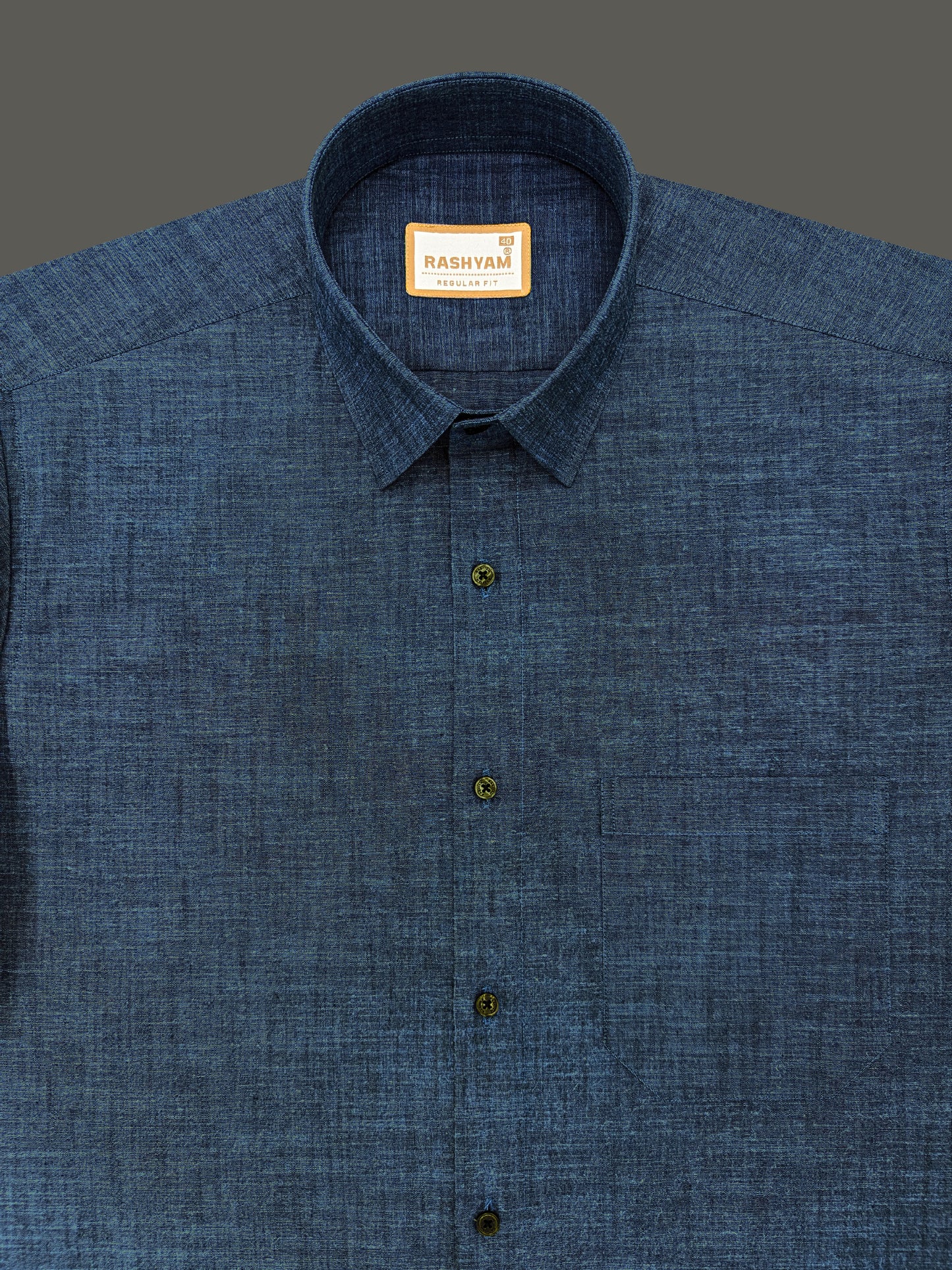 Chianti Premium Oxford Cotton Denim Blue Formal Shirt For Men