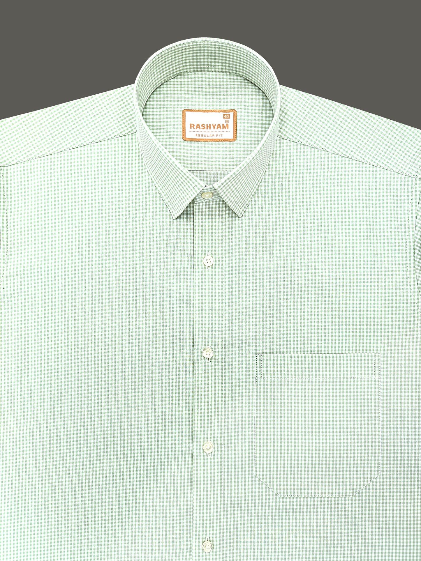 Avellino Luxurious Green Super Soft Gingham Checks Cotton Shirt For Men