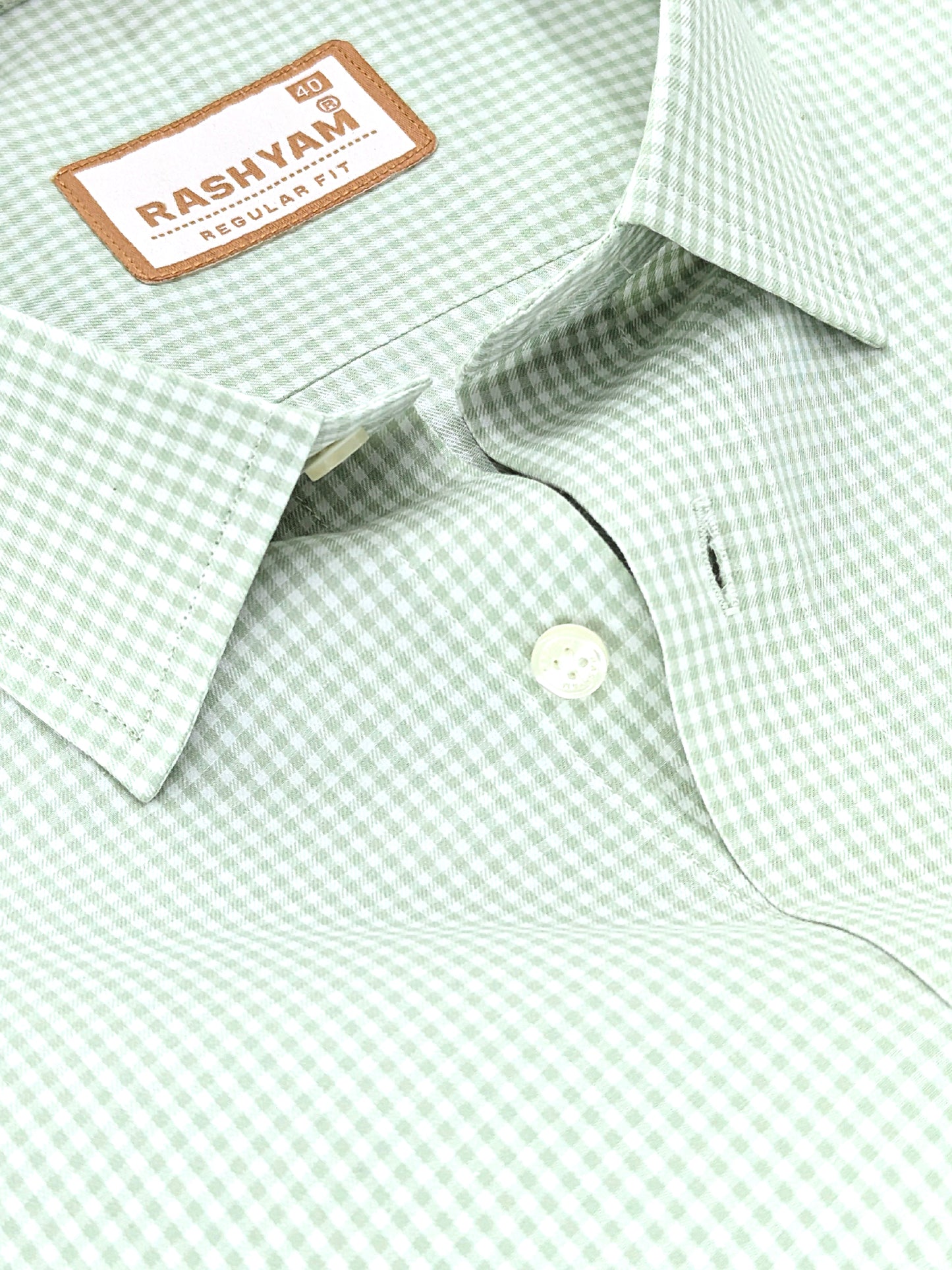 Avellino Luxurious Green Super Soft Gingham Checks Cotton Shirt For Men