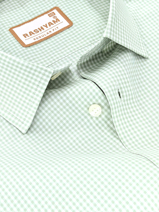Avellino Luxurious Green Super Soft Gingham Checks Cotton Shirt For Men
