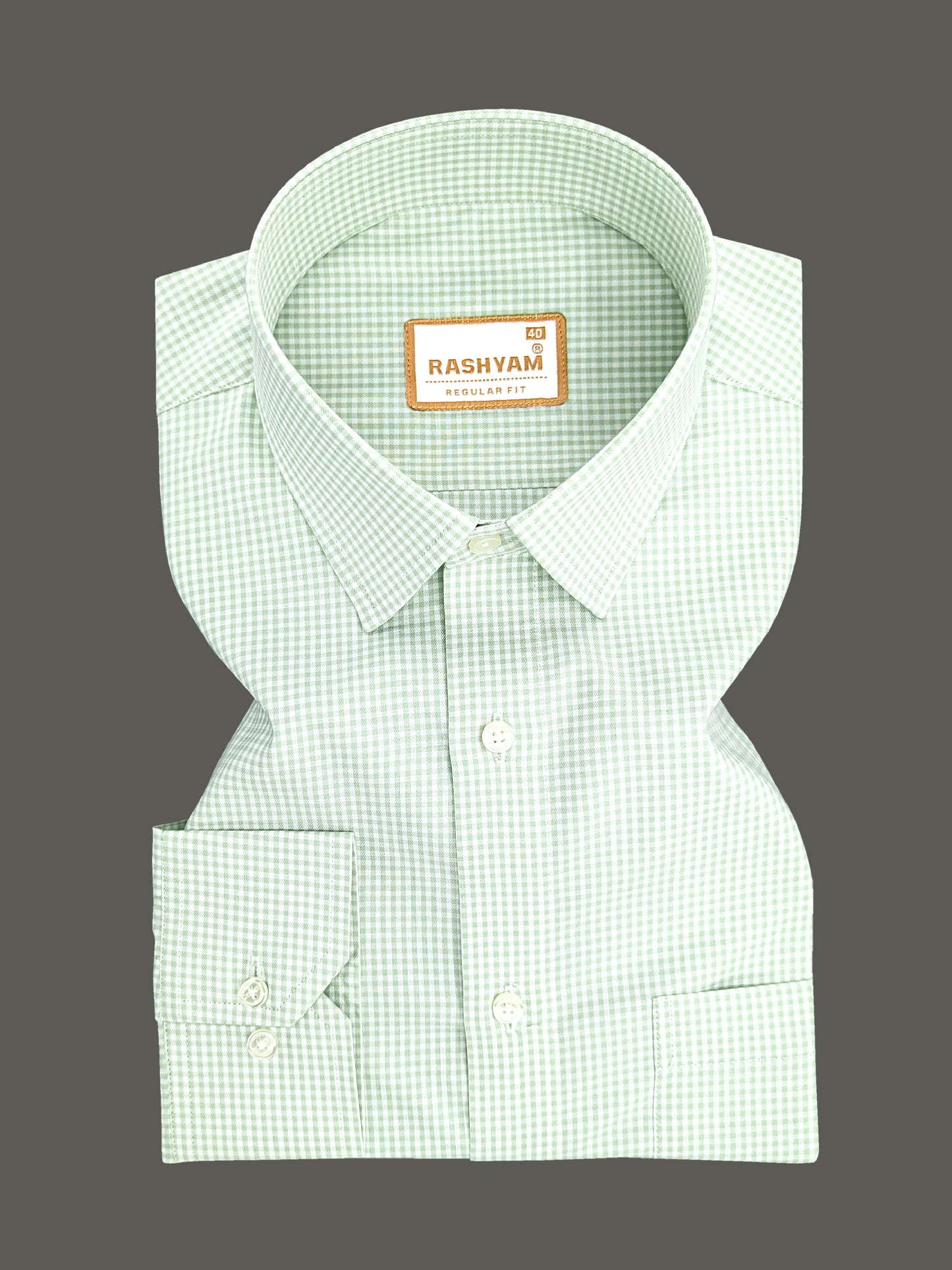 Avellino Luxurious Green Super Soft Gingham Checks Cotton Shirt For Men