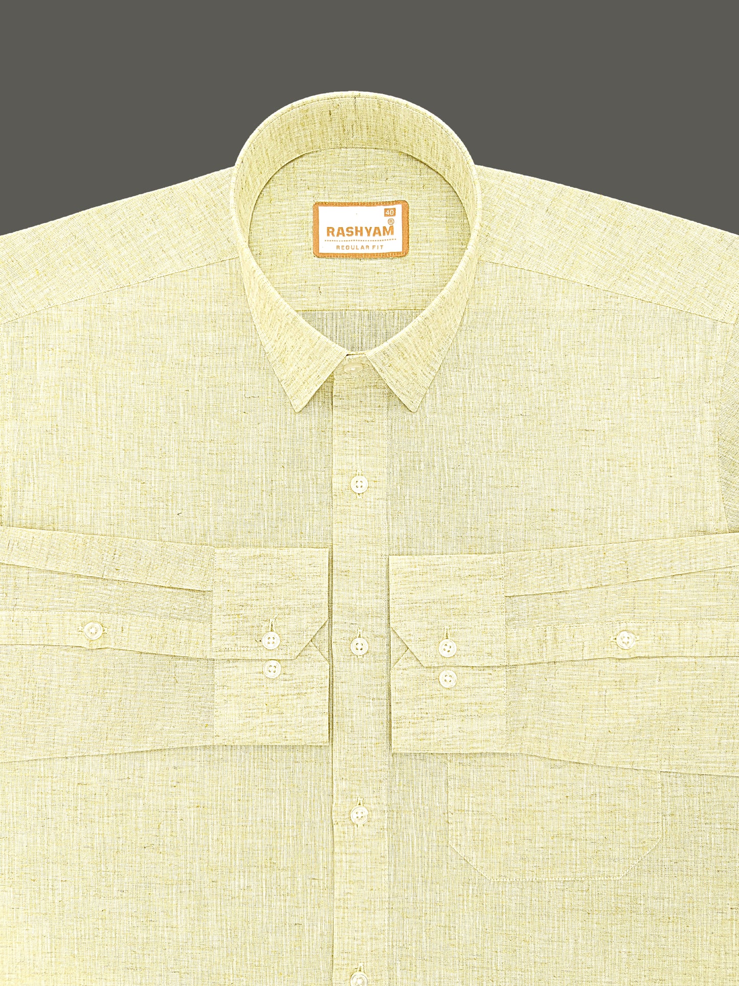 Pescara Italian Linen Concrete Yellow Texture Formal Shirt For Men