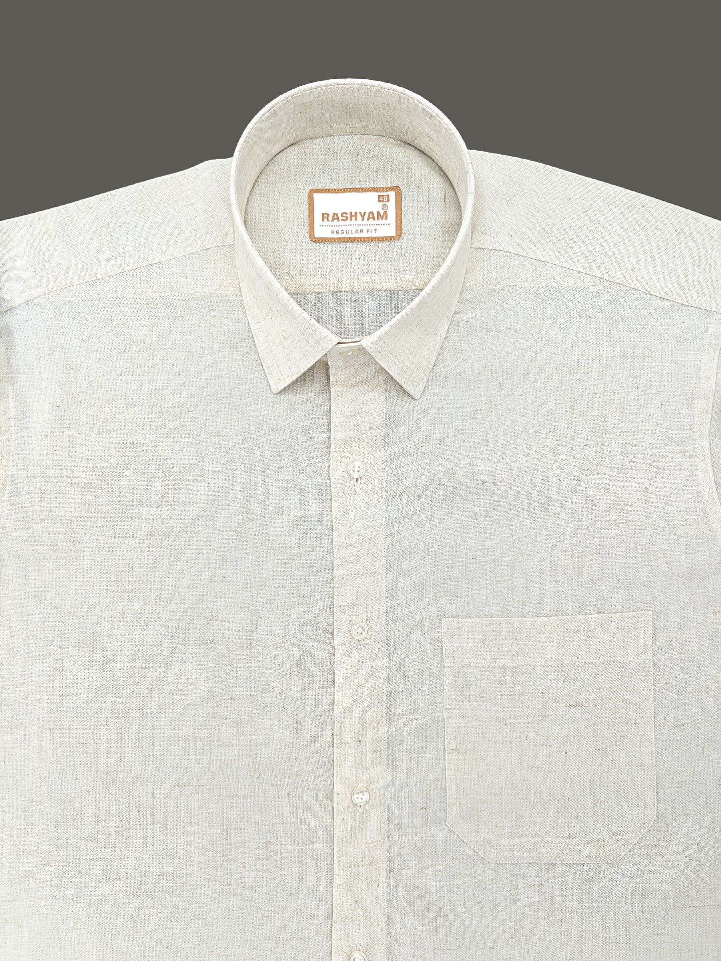 Pescara Italian Linen Concrete Cream Texture Formal Shirt For Men