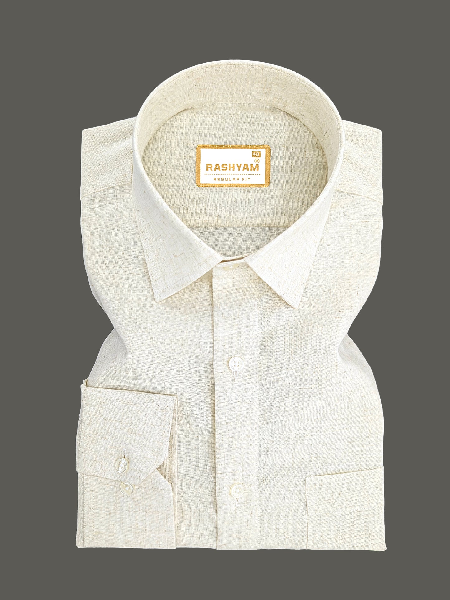 Pescara Italian Linen Concrete Cream Texture Formal Shirt For Men