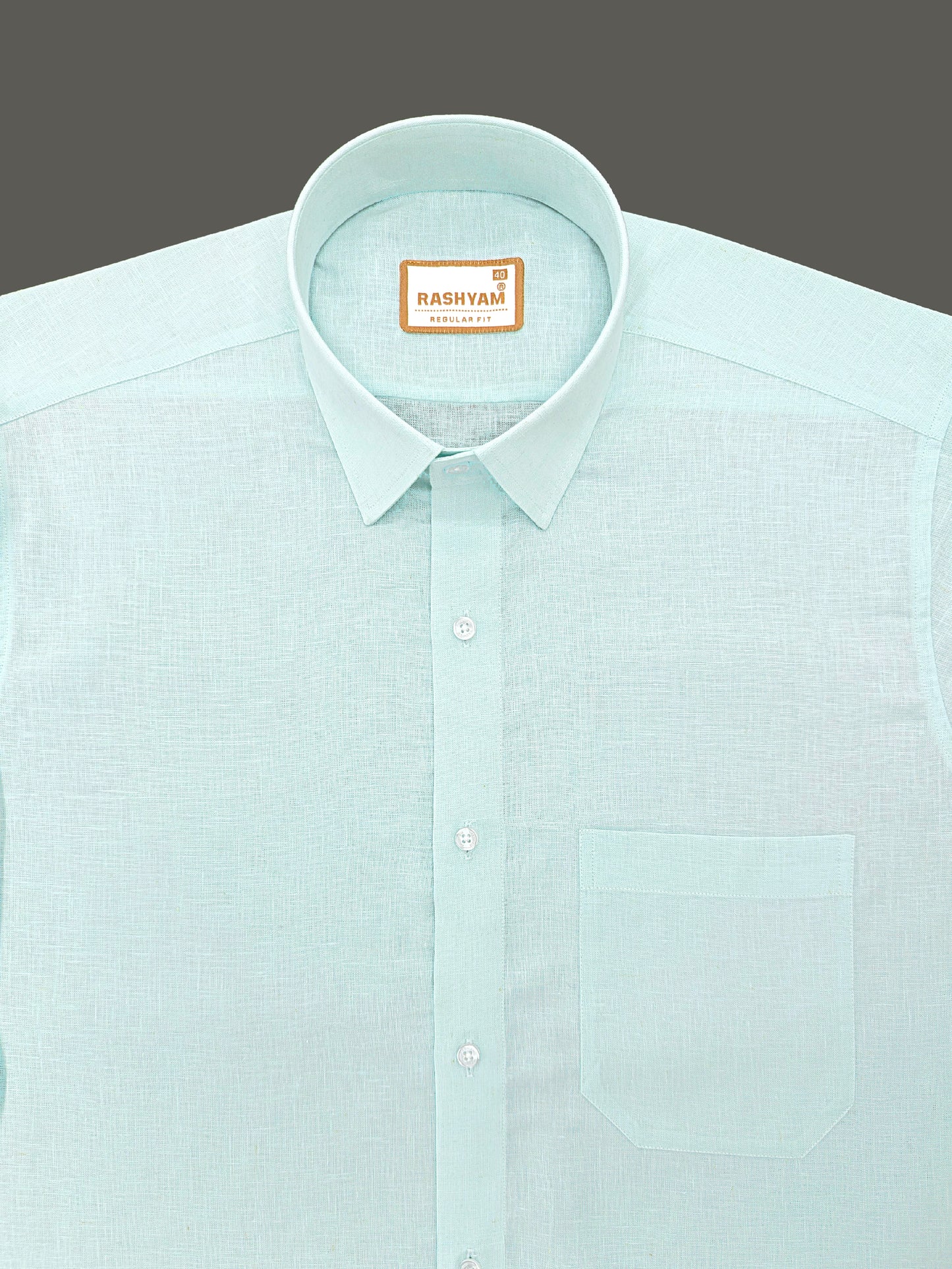 Pescara Italian Linen Opaque Cyan Formal Shirt For Men
