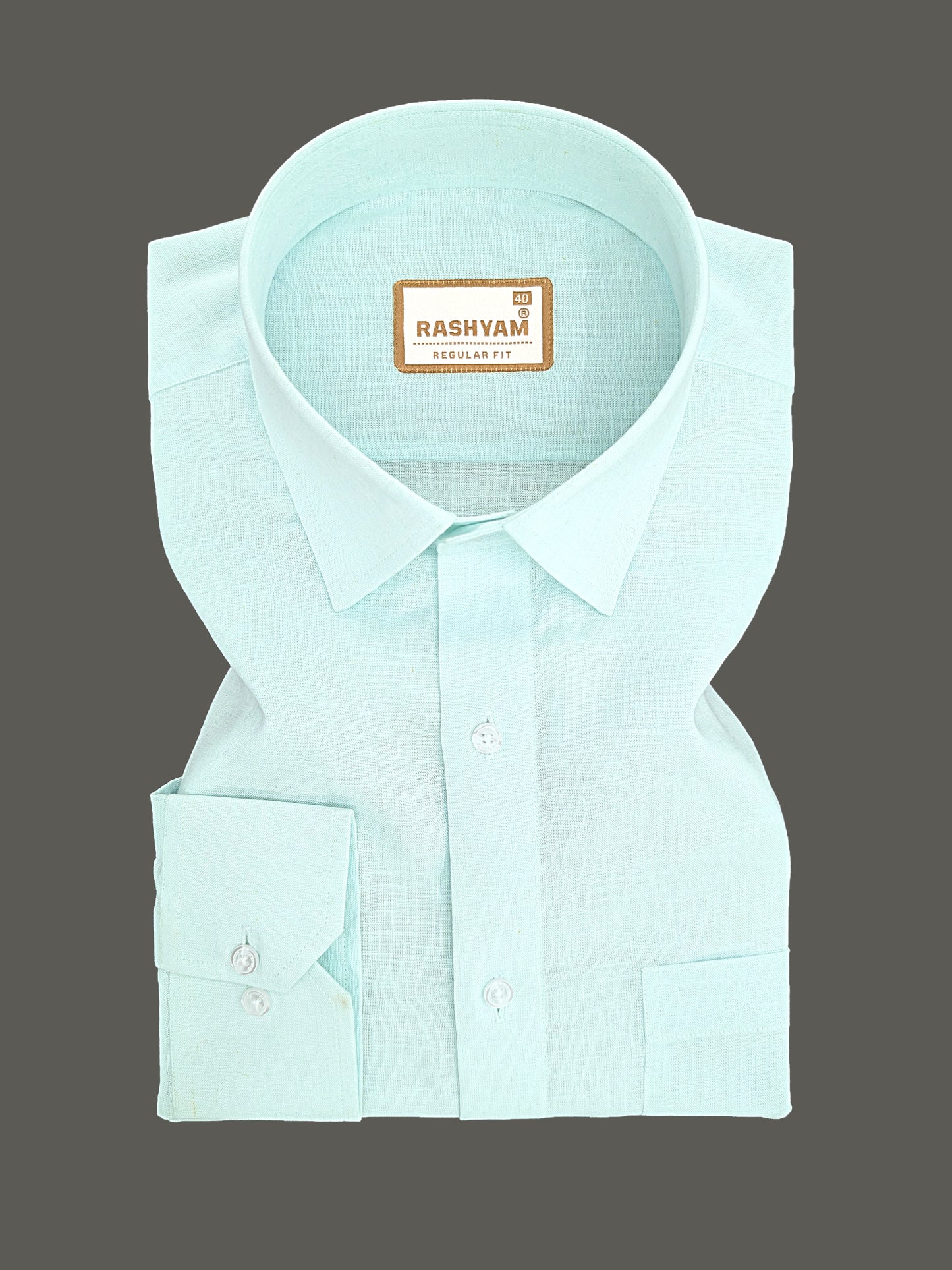 Pescara Italian Linen Opaque Cyan Formal Shirt For Men