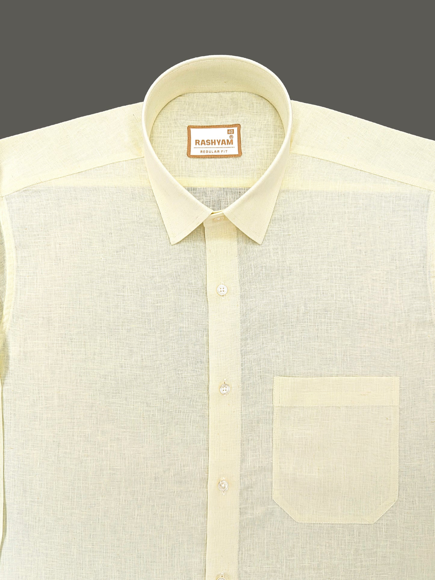 Pescara Italian Linen Lighties Lemon Yellow Formal Shirt For Men