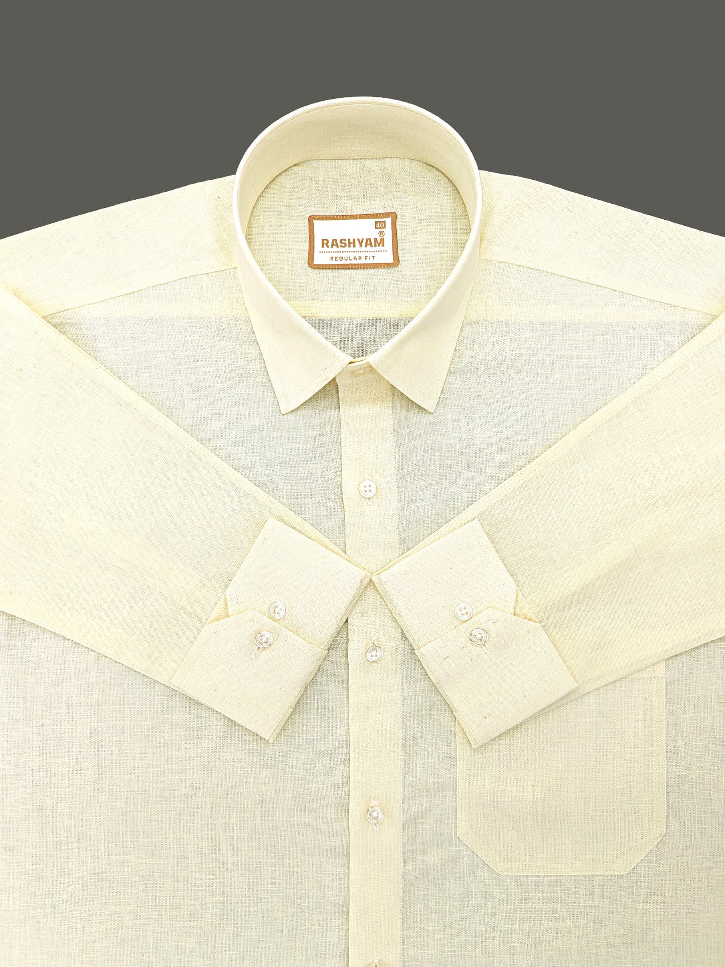 Pescara Italian Linen Lighties Lemon Yellow Formal Shirt For Men