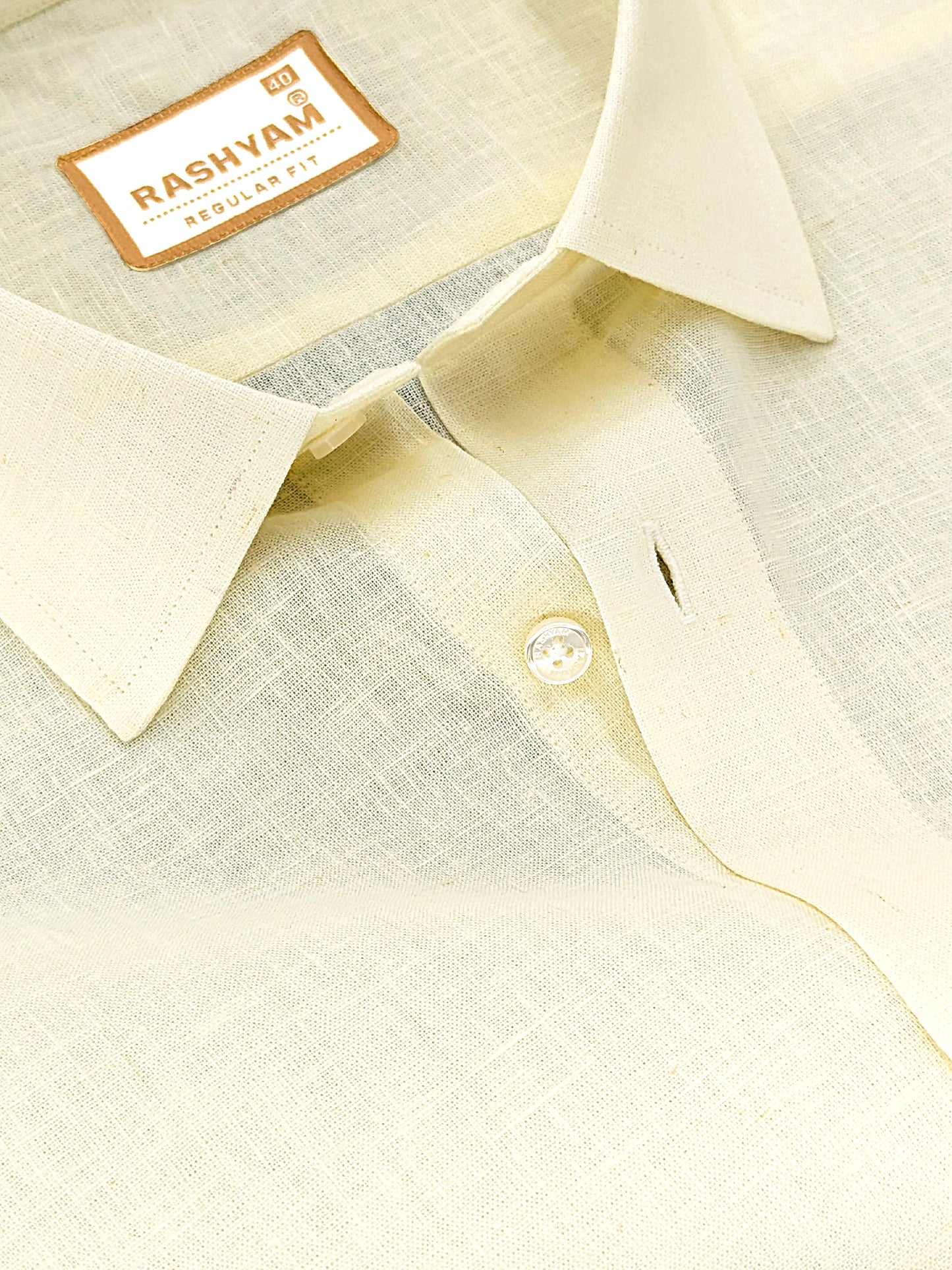 Pescara Italian Linen Lighties Lemon Yellow Formal Shirt For Men