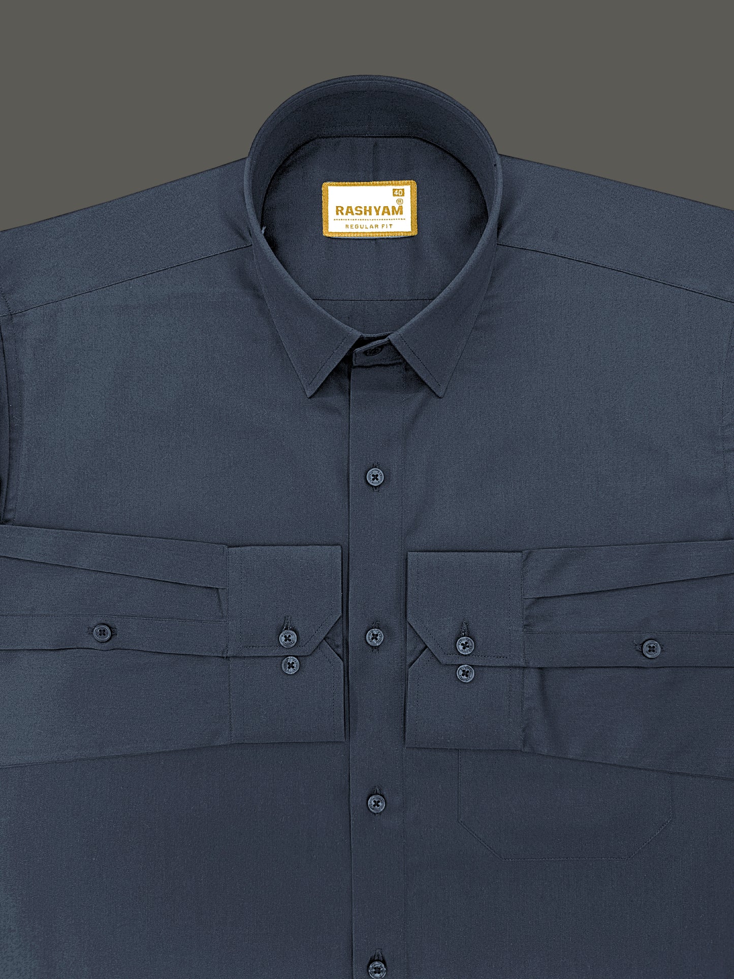 Avellino Luxurious Dark Grey Soft Cotton Shirt For Men