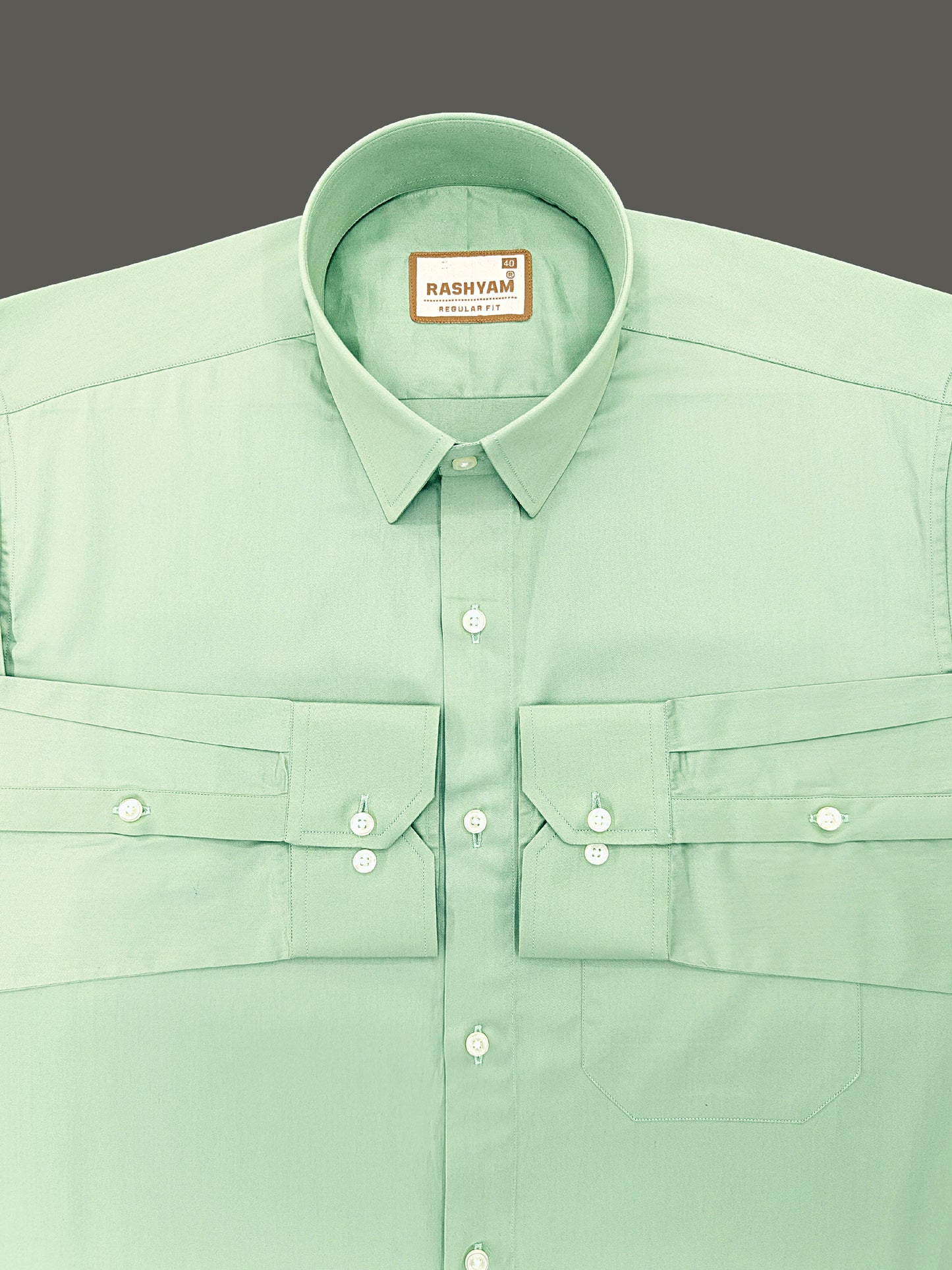 Avellino Luxurious Coriender Green Super Soft Cotton Shirt For Men