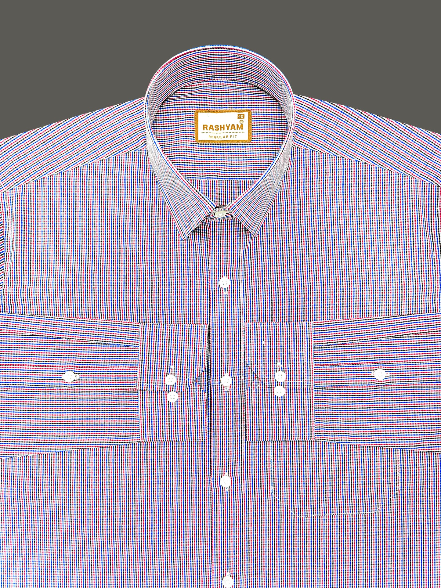 Atrani Premium Cotton Red Black And Blue Professional Checks Formal Shirt