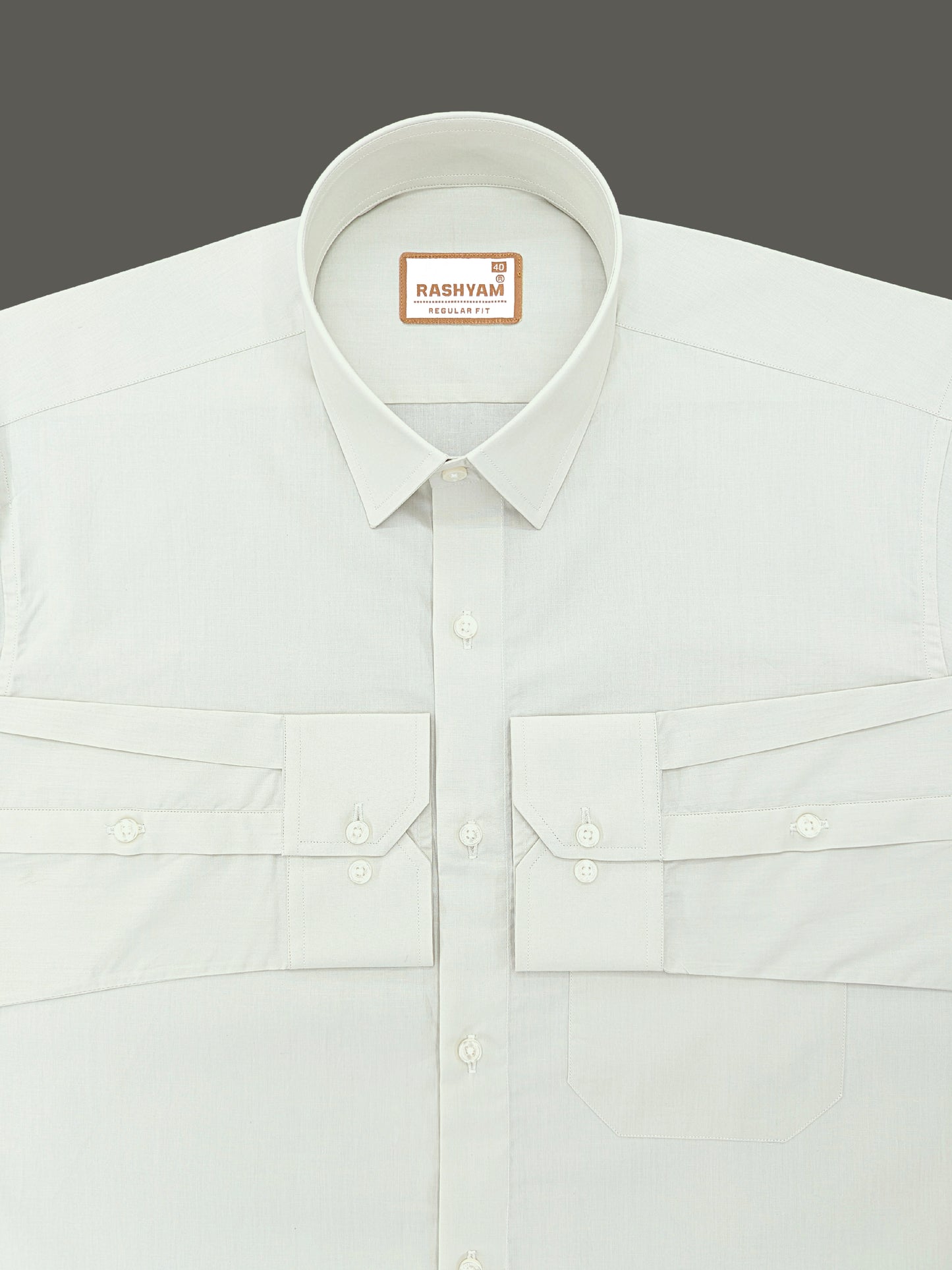 Compiano Premium Giza Cotton Natural Grey Formal Shirt